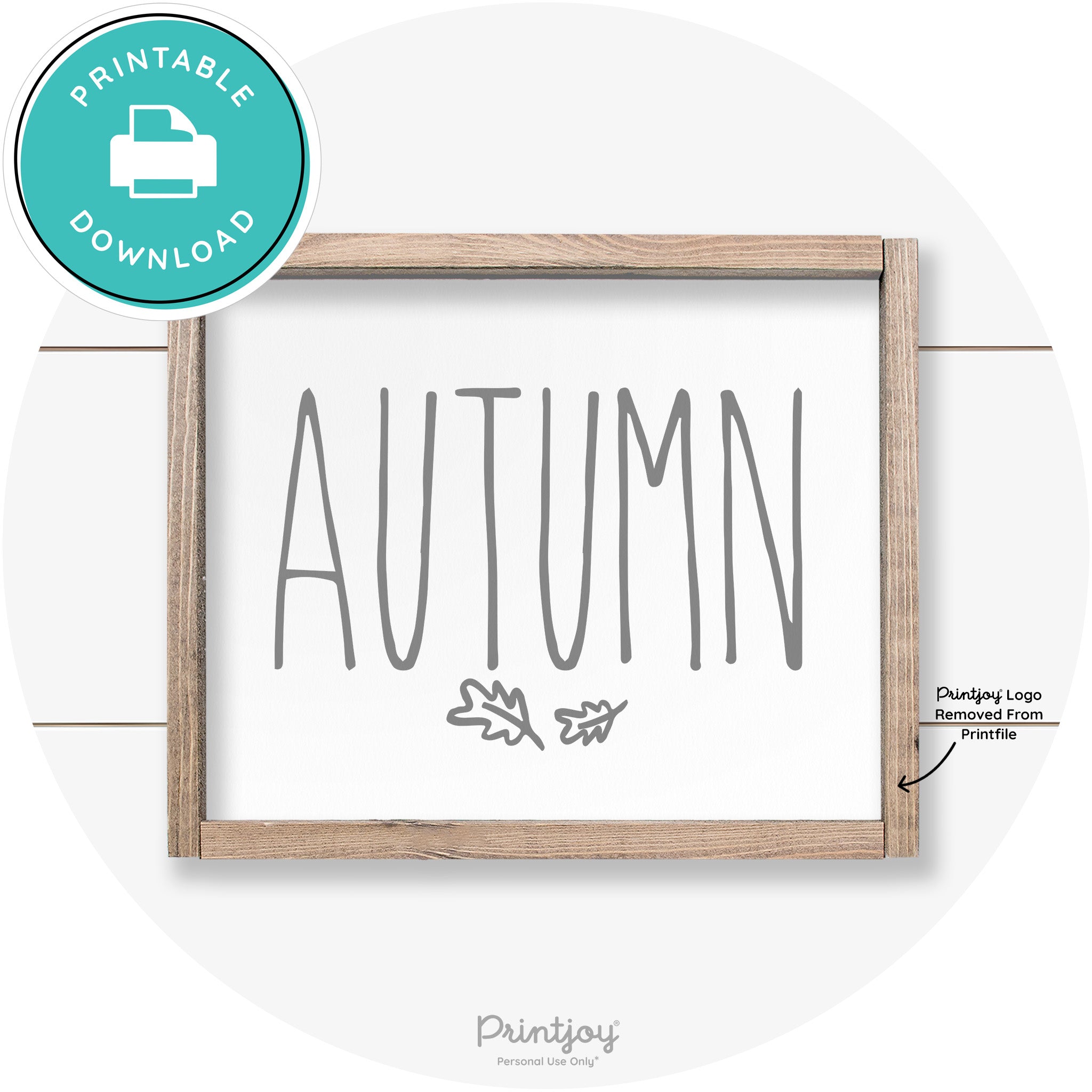 Autumn Leaves Cute Farmhouse Wall Art Decor Free Printable