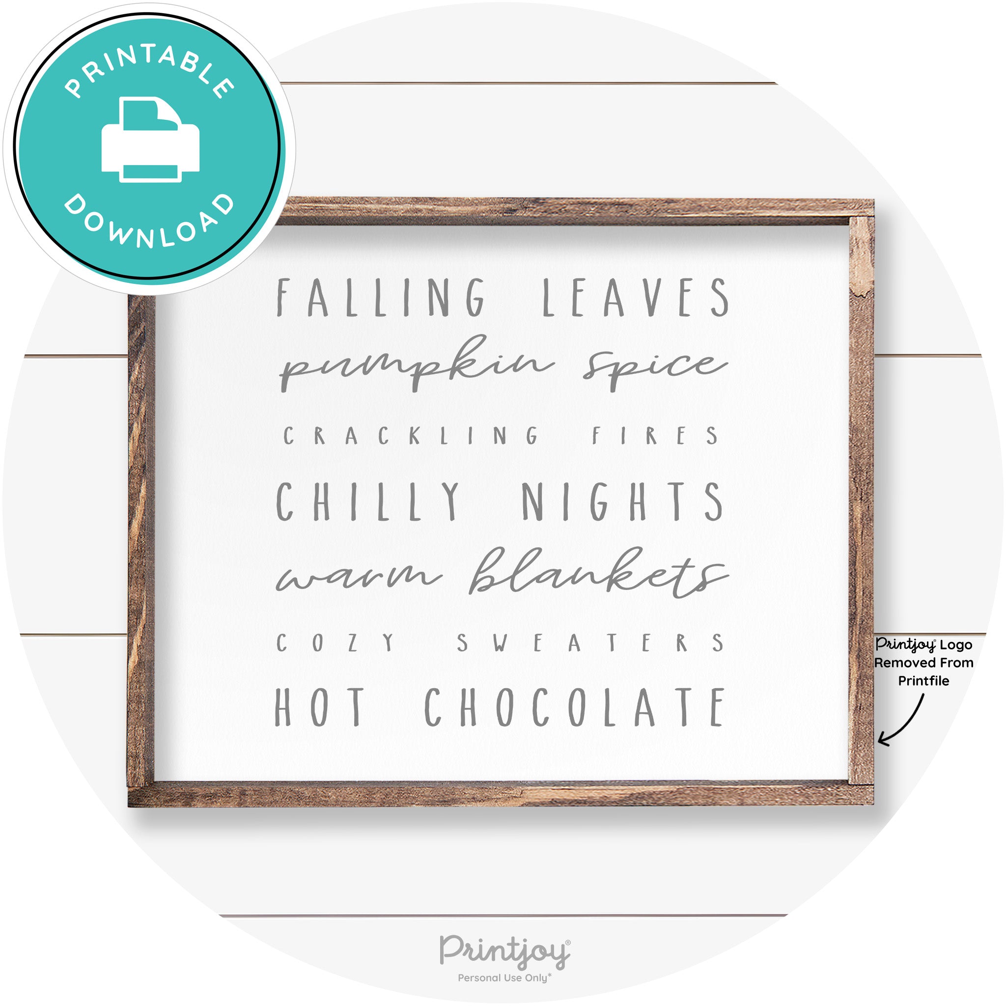 Fall Favorite Things Cute Farmhouse Autumn Wall Art Free Printable