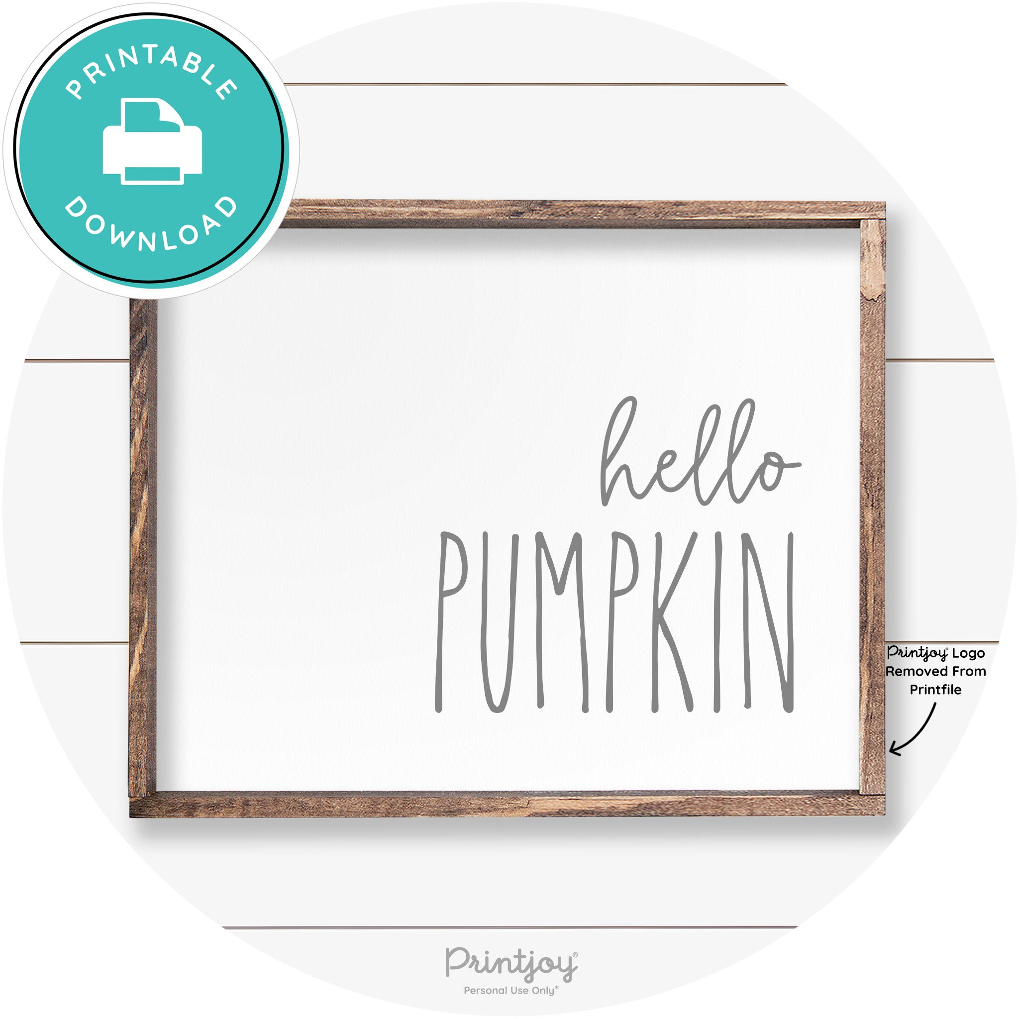 Hello Pumpkin Cute Fun Simple Farmhouse Wall Art Free Printable