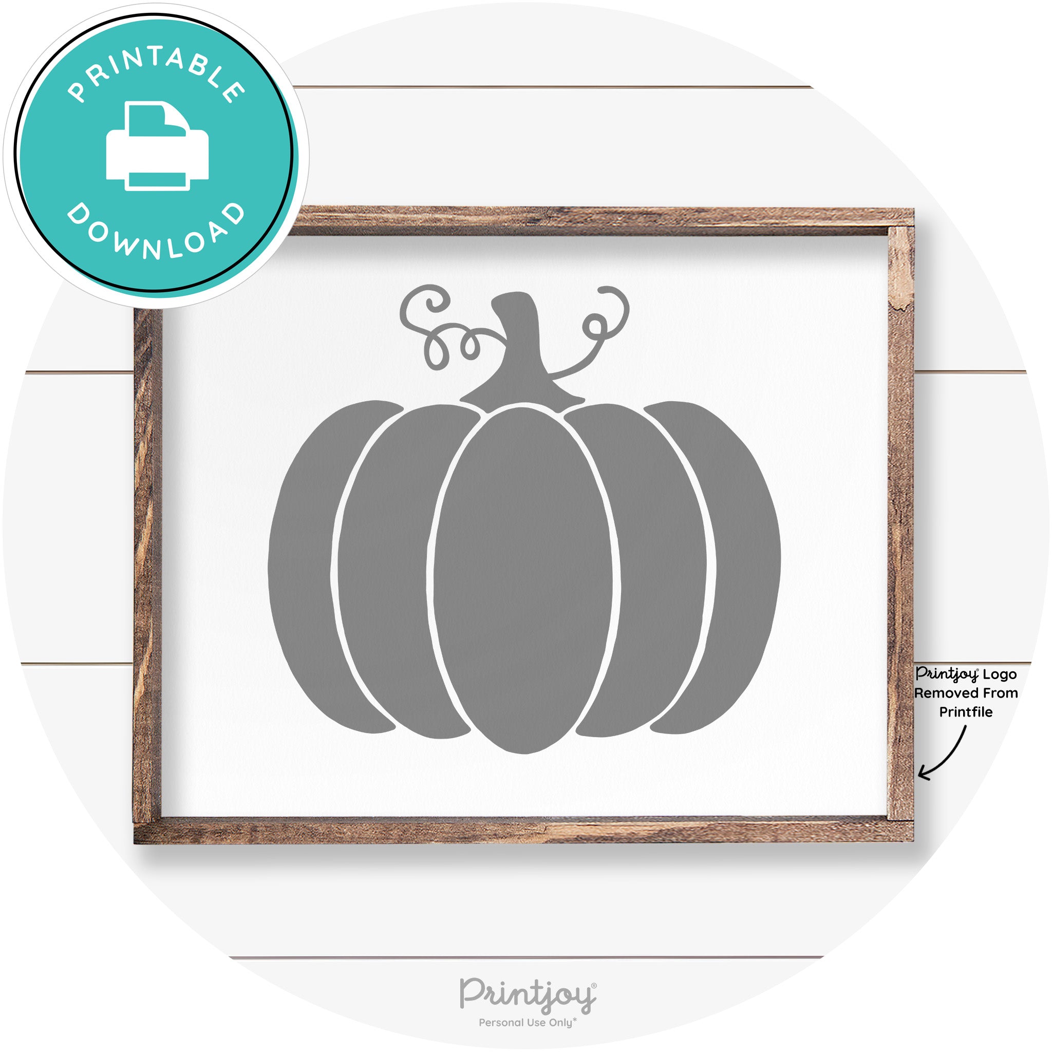 Pumpkin Thanksgiving Cute Farmhouse Wall Art Decor Free Printable