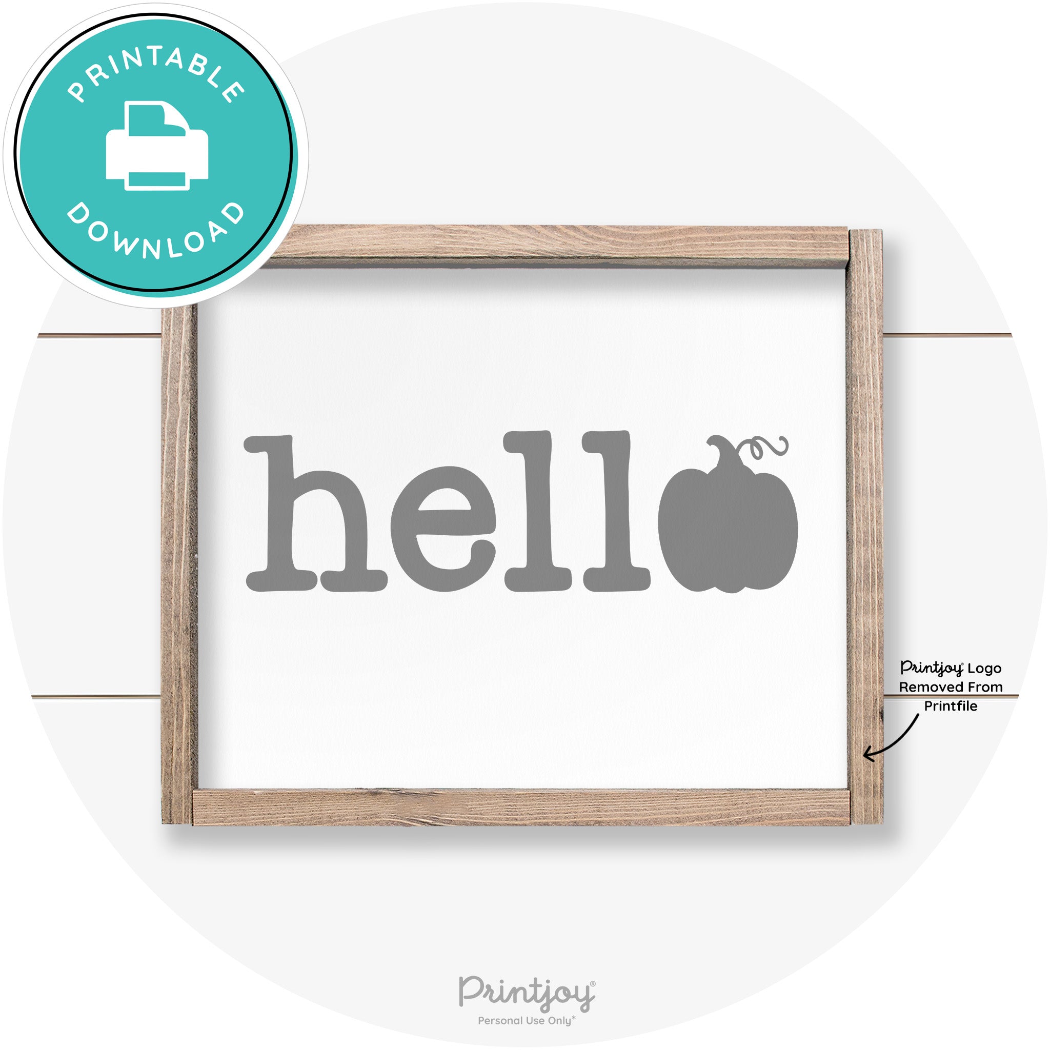 Hello Pumpkin Fall Autumn Cute Farmhouse Wall Art Free Printable