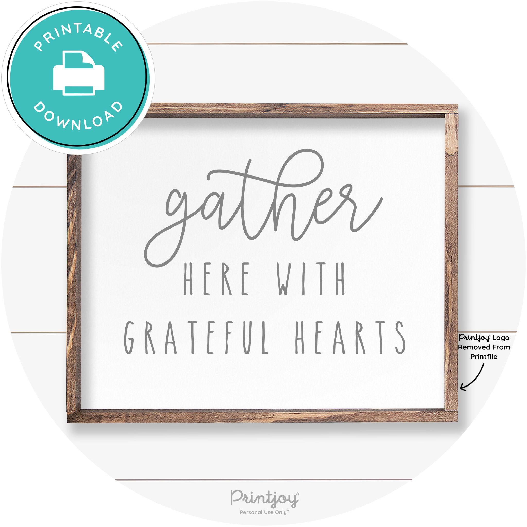 Gather Here Grateful Hearts Farmhouse Wall Art Decor Free Printable