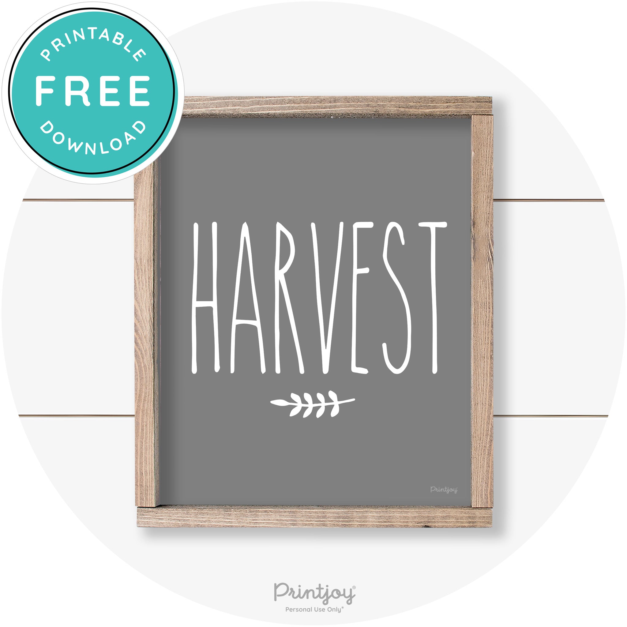 Fall Harvest Tall Letting Cute Farmhouse Wall Art Printable