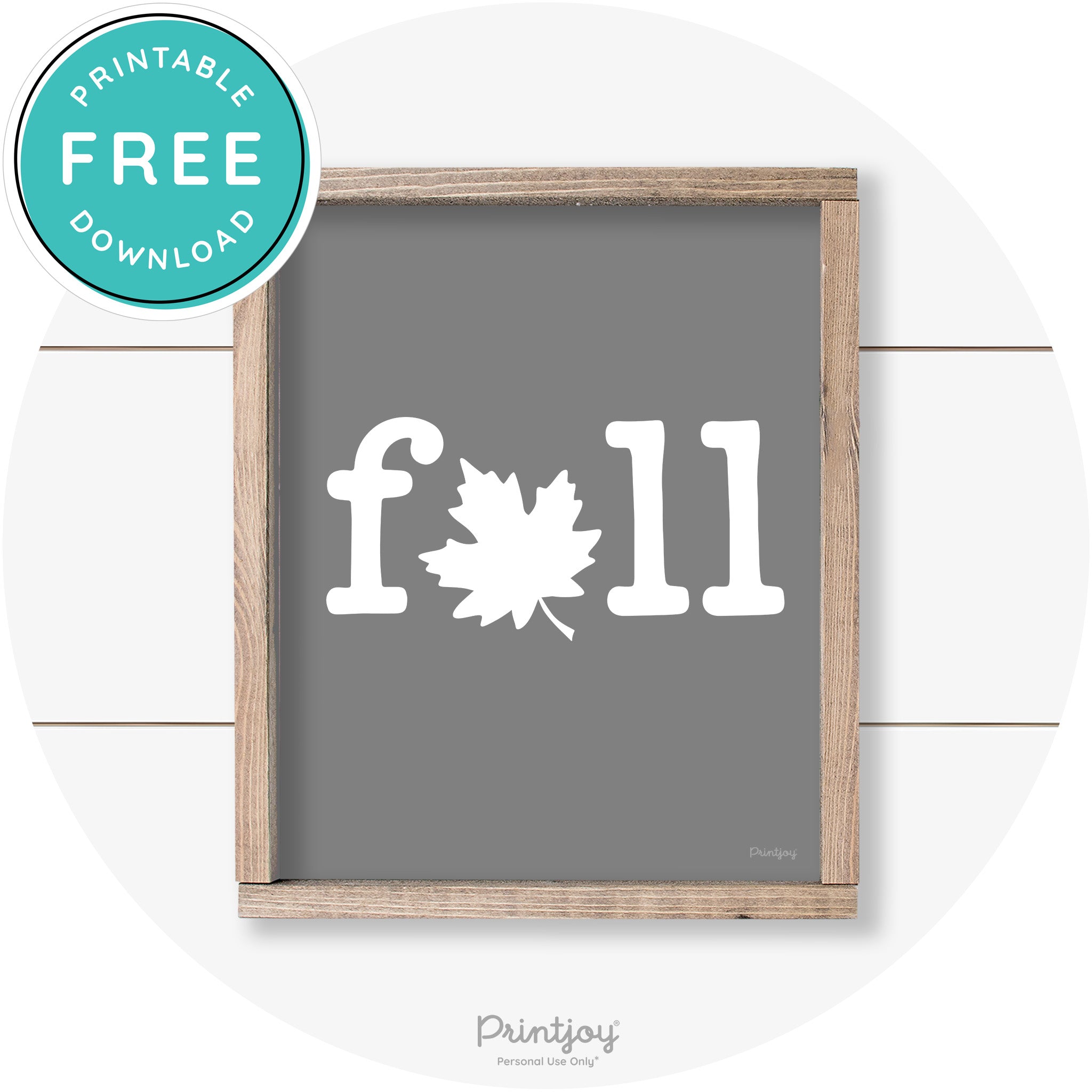 Fall Maple Leaf Cute Modern Farmhouse Wall Art Free Printable