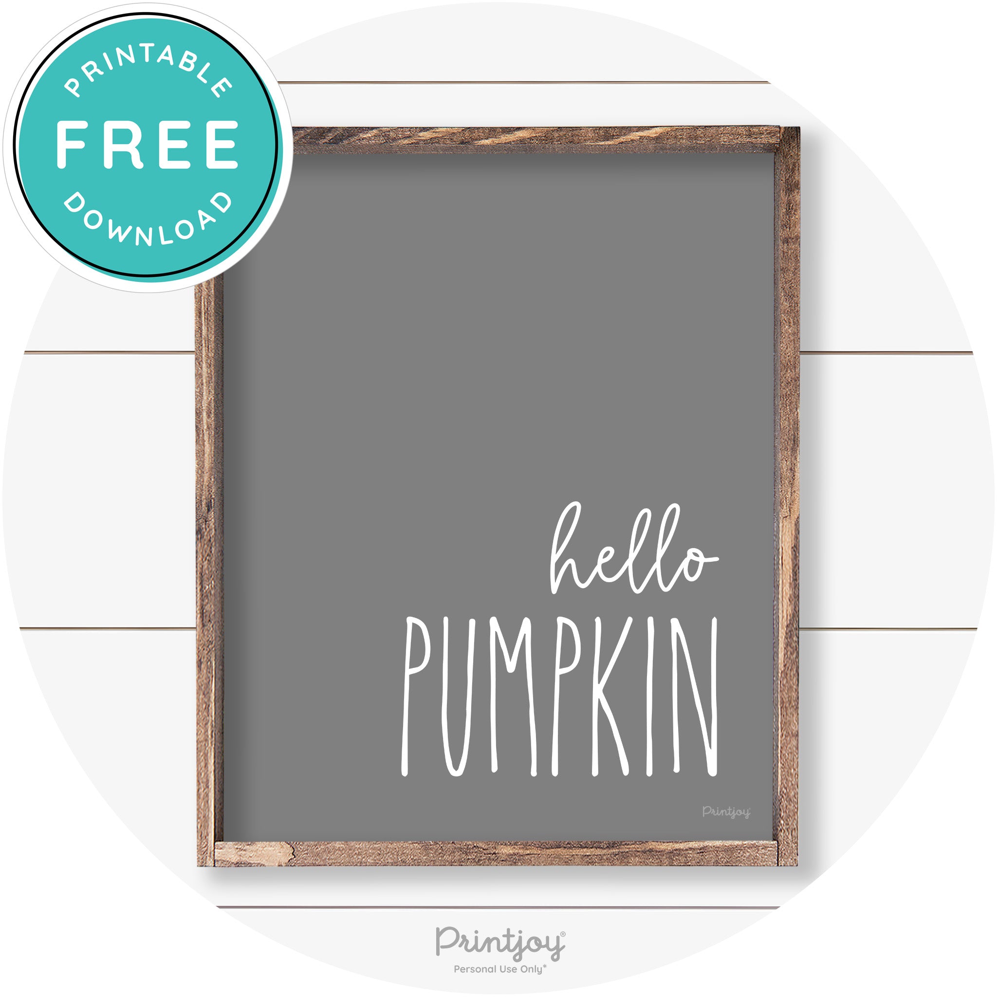 Hello Pumpkin Cute Fun Simple Farmhouse Wall Art Free Printable