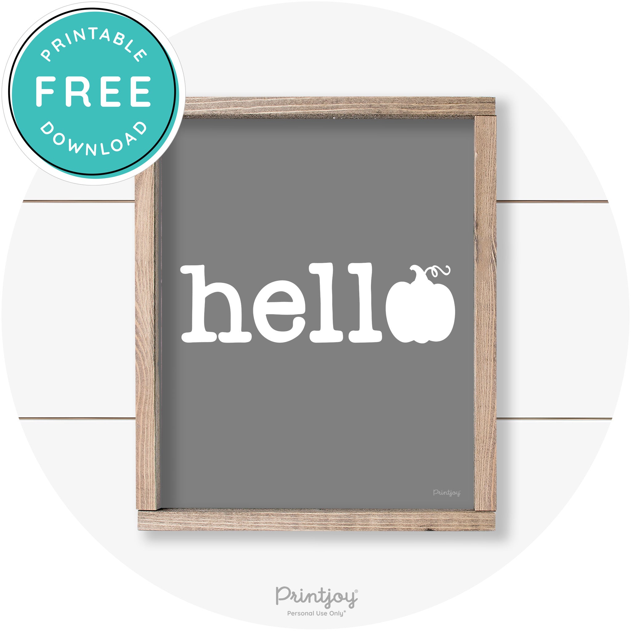 Hello Pumpkin Fall Autumn Cute Farmhouse Wall Art Free Printable