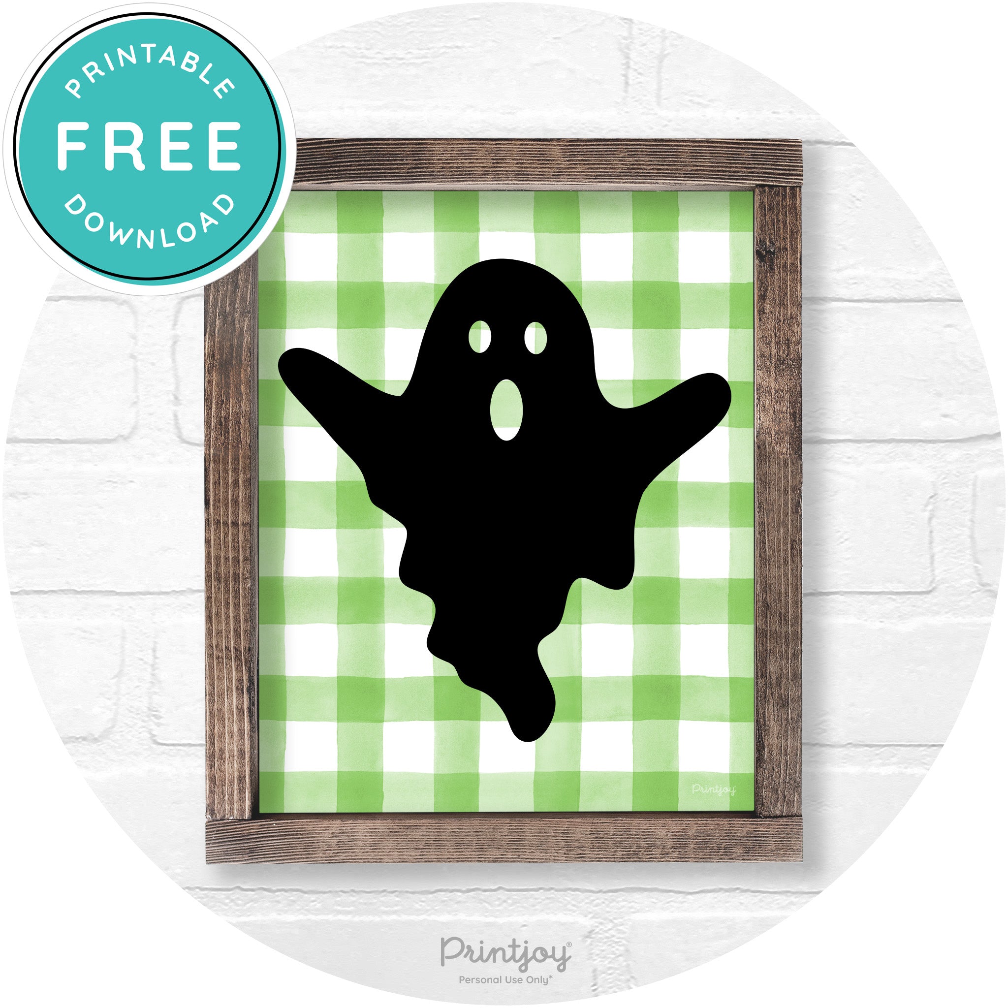 Halloween Cute Ghost Rustic Farmhouse Wall Art Free Printable