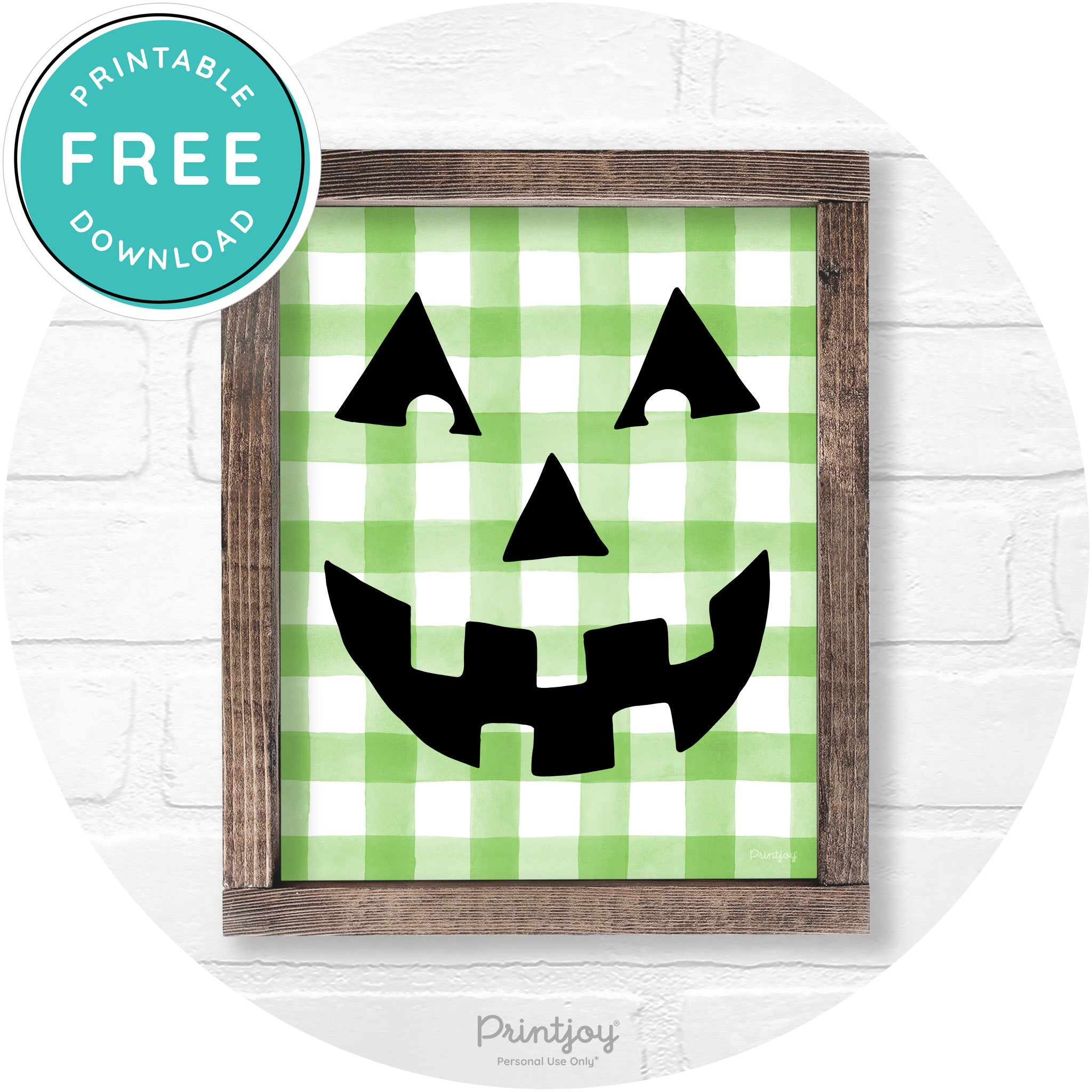Jack O Lantern Halloween Rustic Farmhouse Wall Art Printable