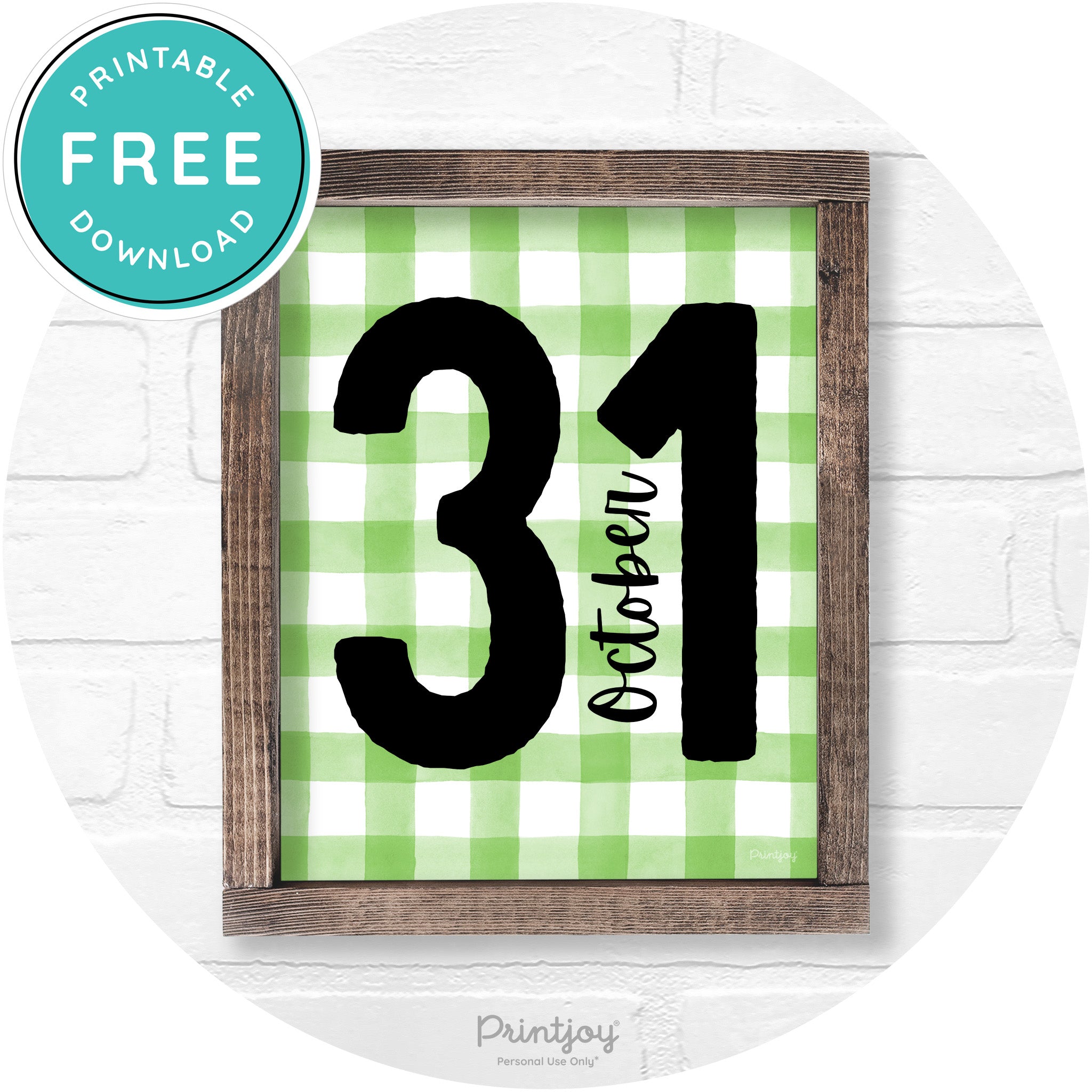 October 31 Halloween Rustic Farmhouse Wall Art Printable
