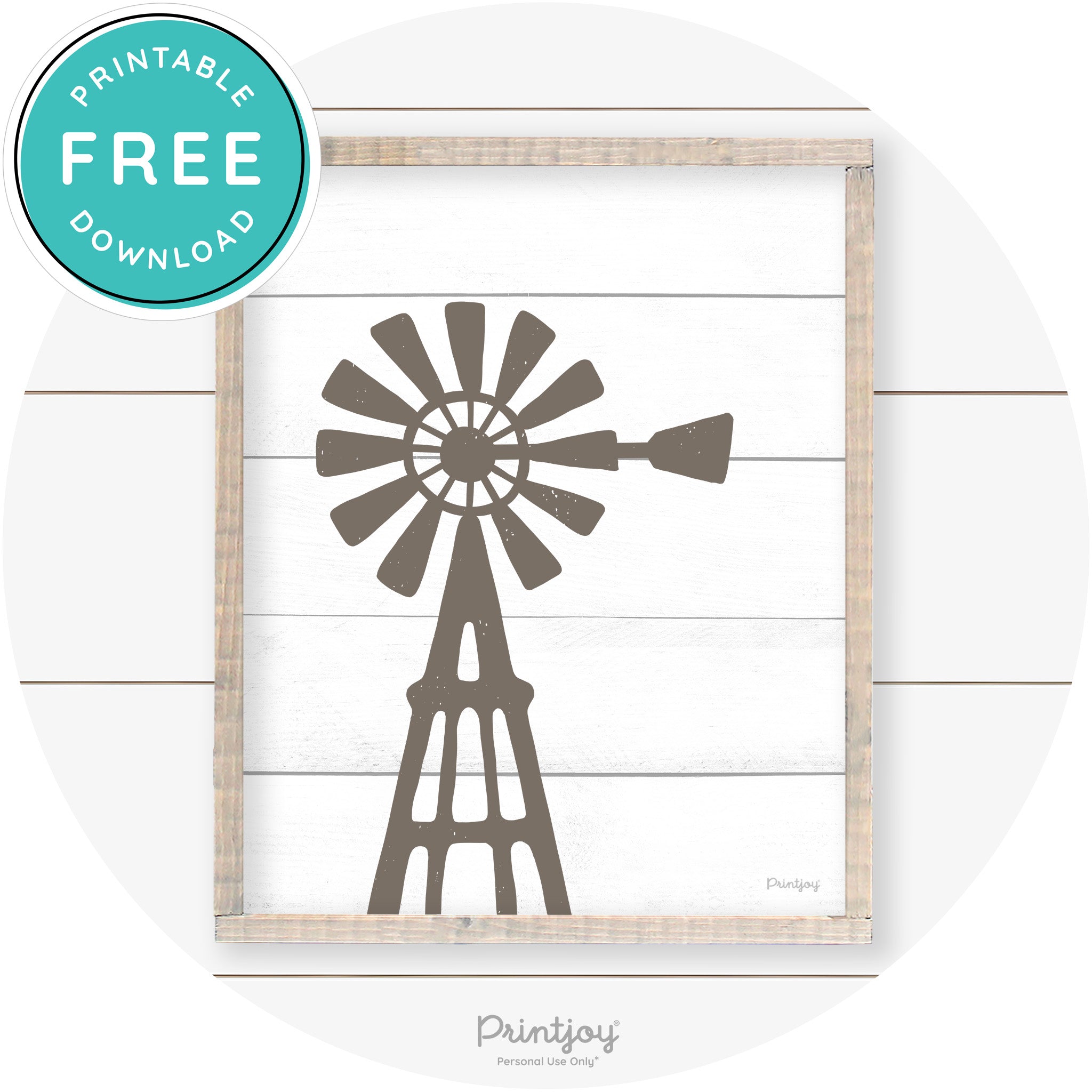 Windmill Rustic Farmhouse Living Room Wall Art Decor Free Printable