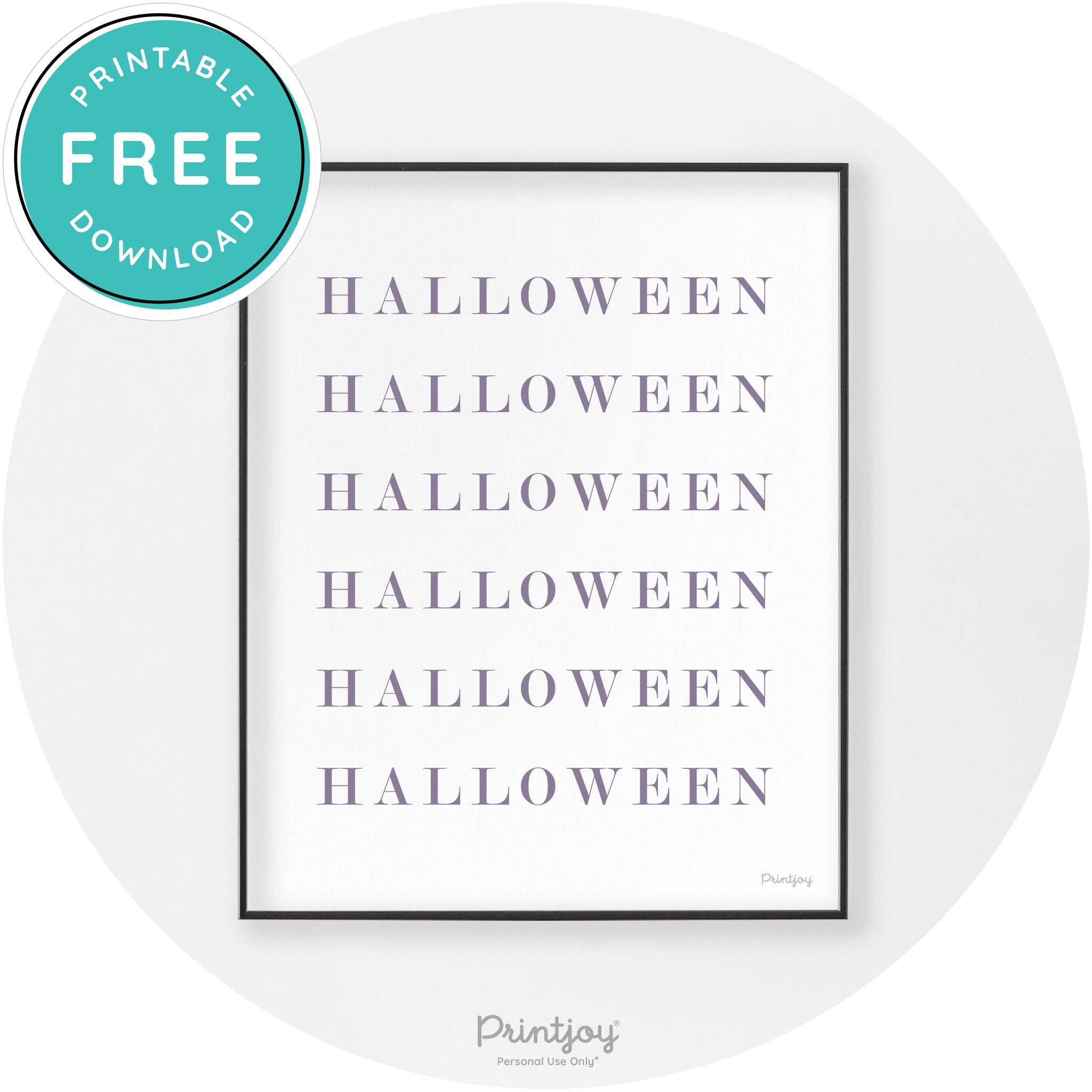 Halloween Cute Pattern Modern Chic Wall Art Decor Printable