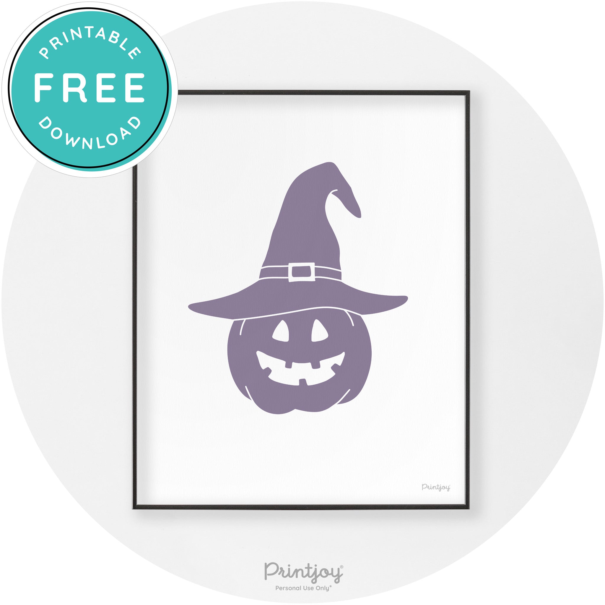 Halloween Cute Witch Jack O Lantern Chic Wall Art Printable