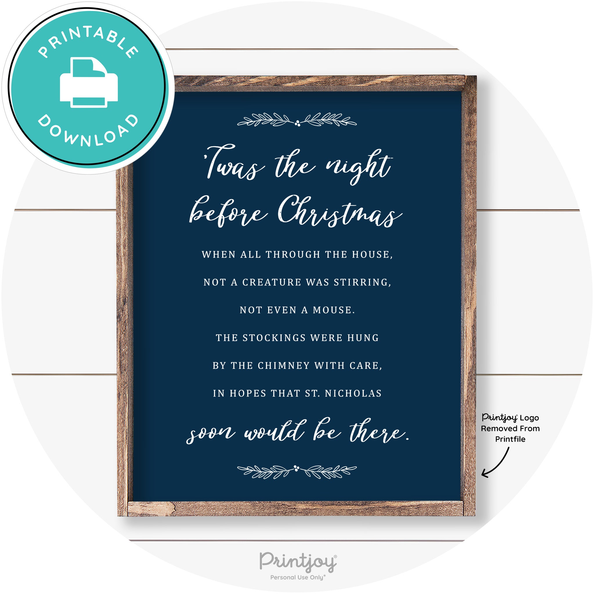 'Twas The Night Before Christmas Farmhouse Wall Art Free Printable