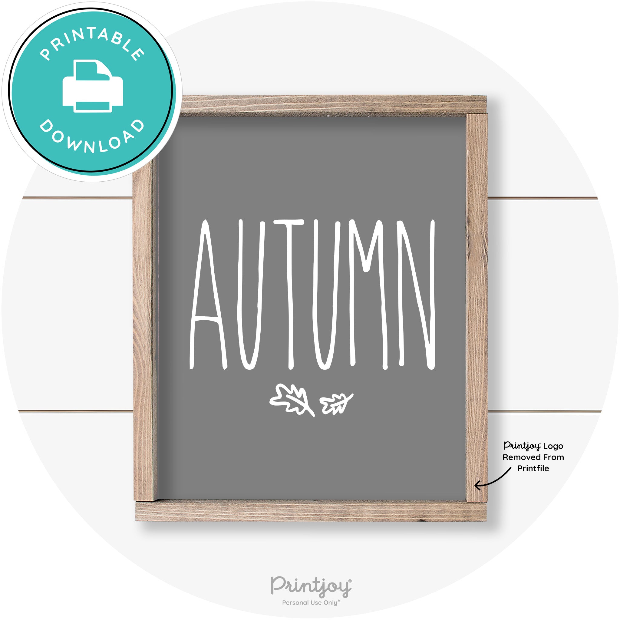 Autumn Leaves Cute Farmhouse Wall Art Decor Free Printable