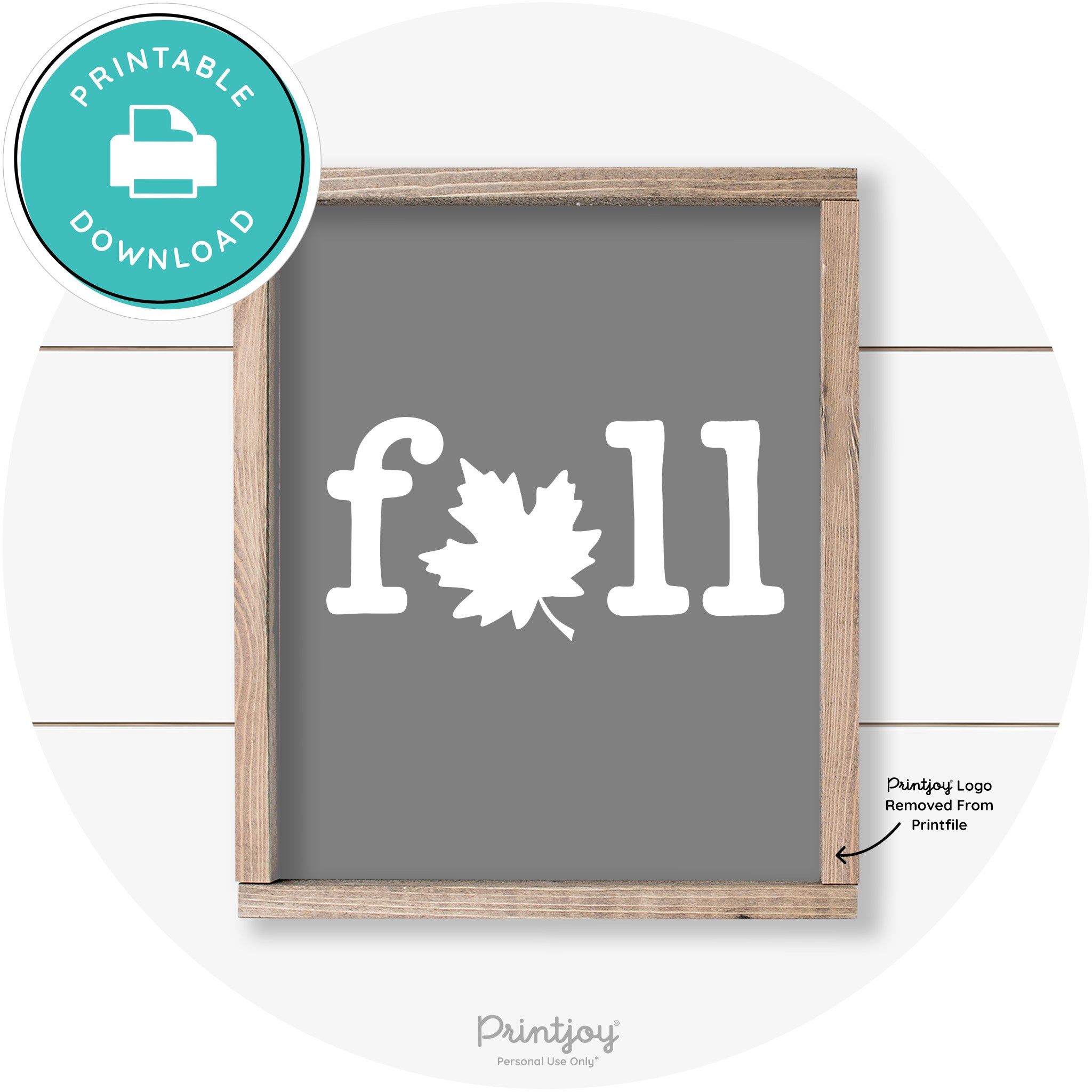 Fall Maple Leaf Cute Modern Farmhouse Wall Art Free Printable