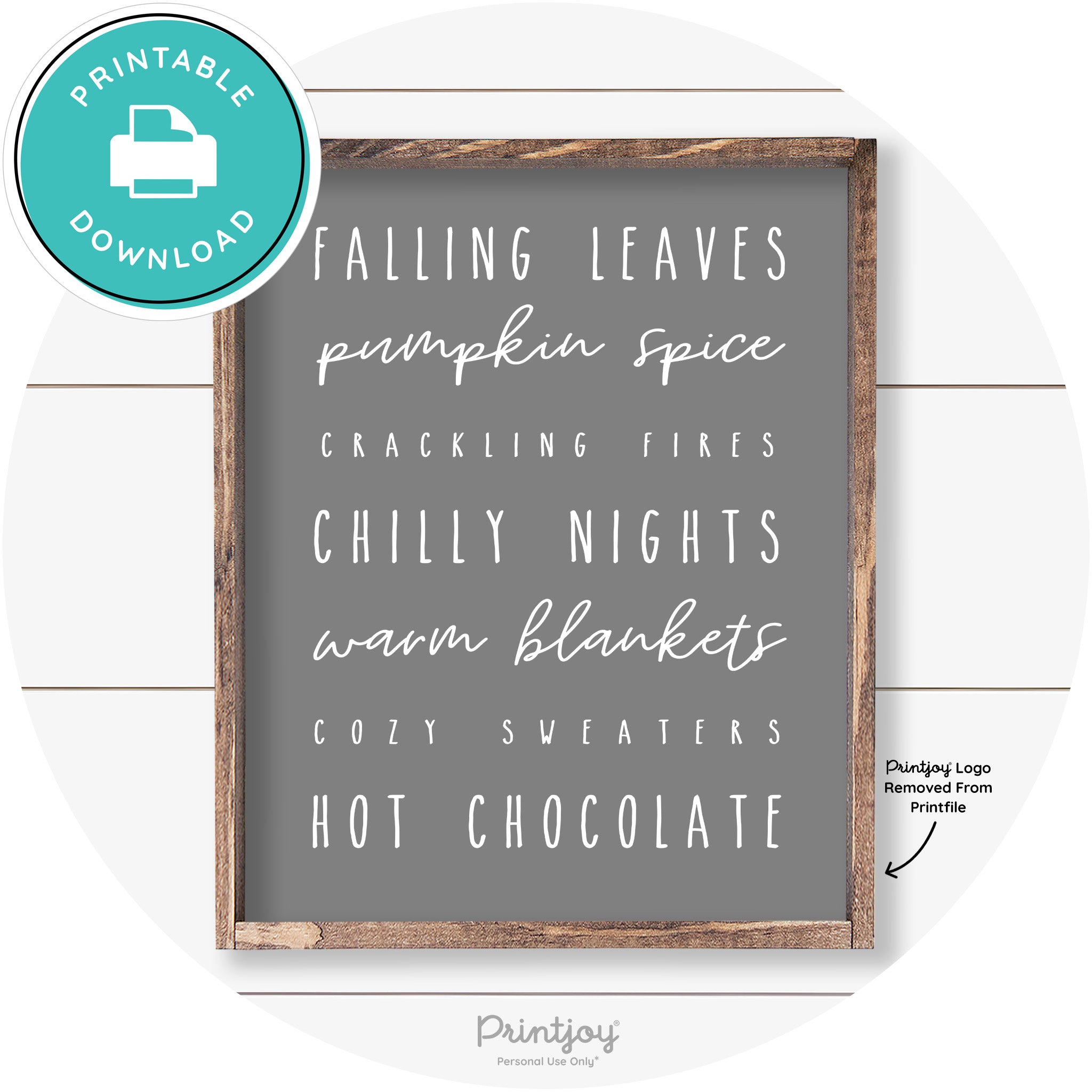 Fall Favorite Things Cute Farmhouse Autumn Wall Art Free Printable