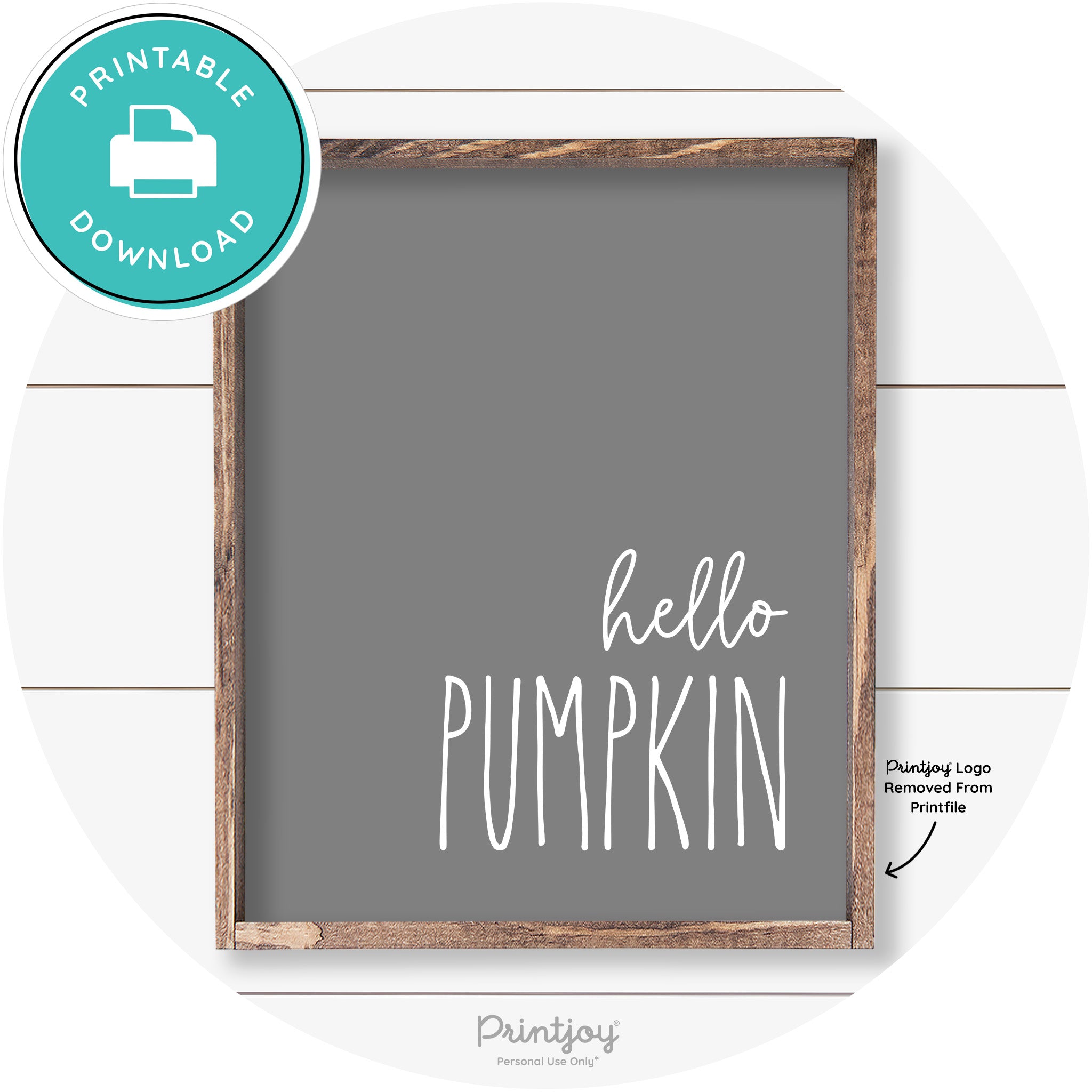 Hello Pumpkin Cute Fun Simple Farmhouse Wall Art Free Printable