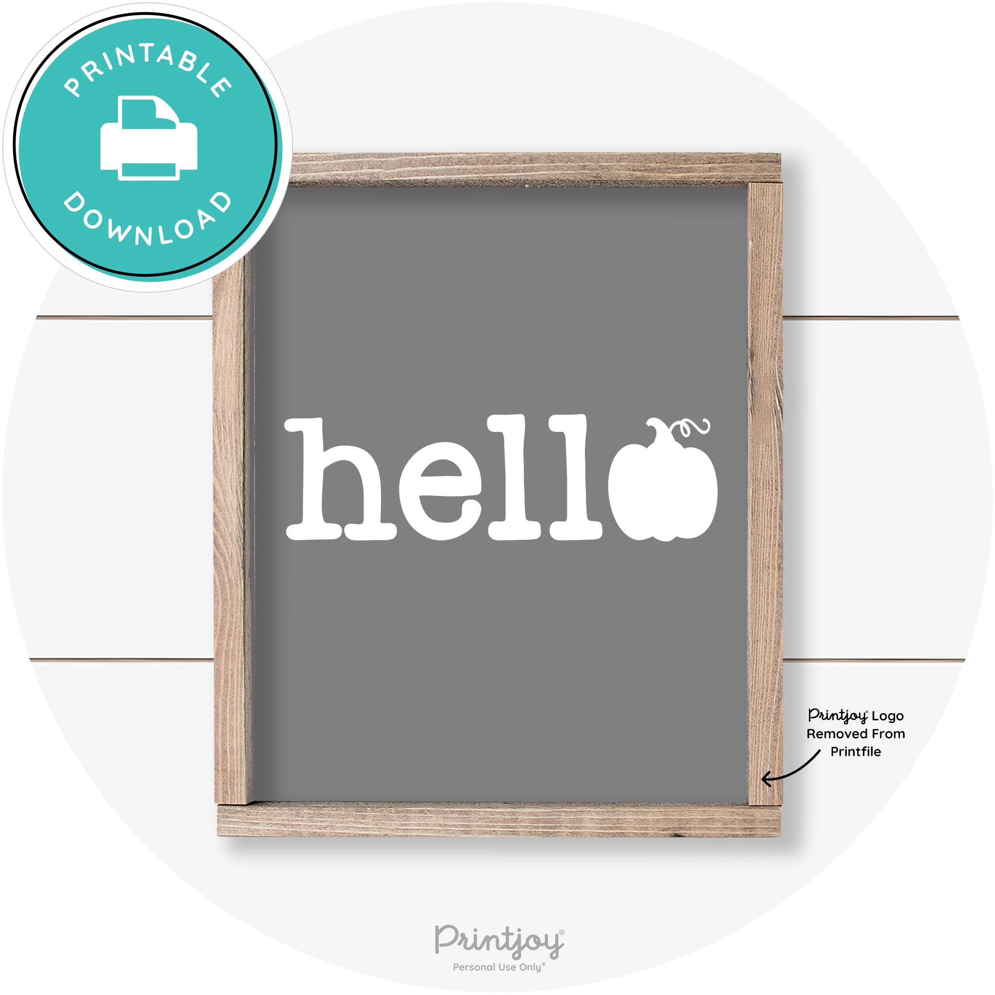 Hello Pumpkin Fall Autumn Cute Farmhouse Wall Art Free Printable