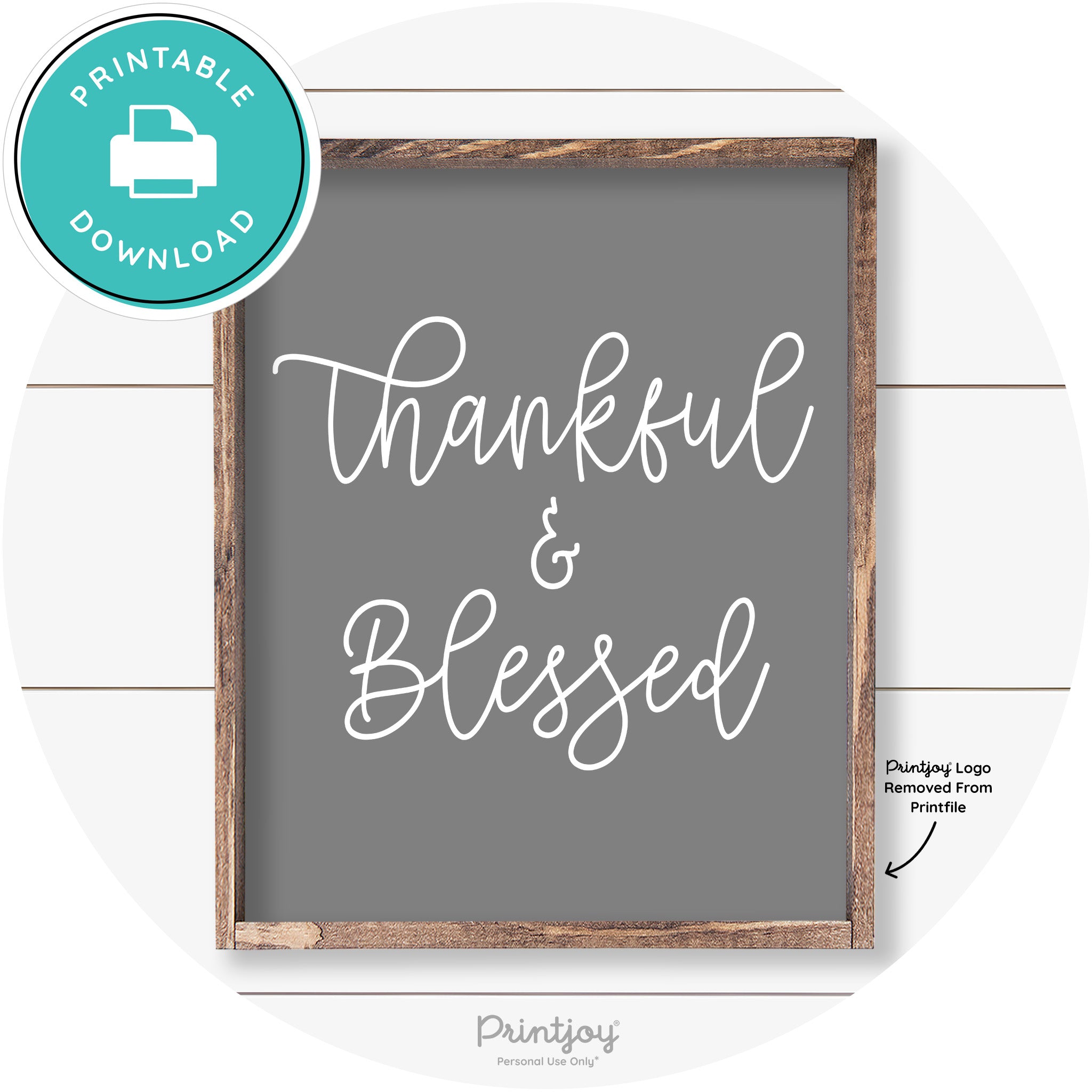 Thankful And Blessed Thanksgiving Farmhouse Wall Art Free Printable
