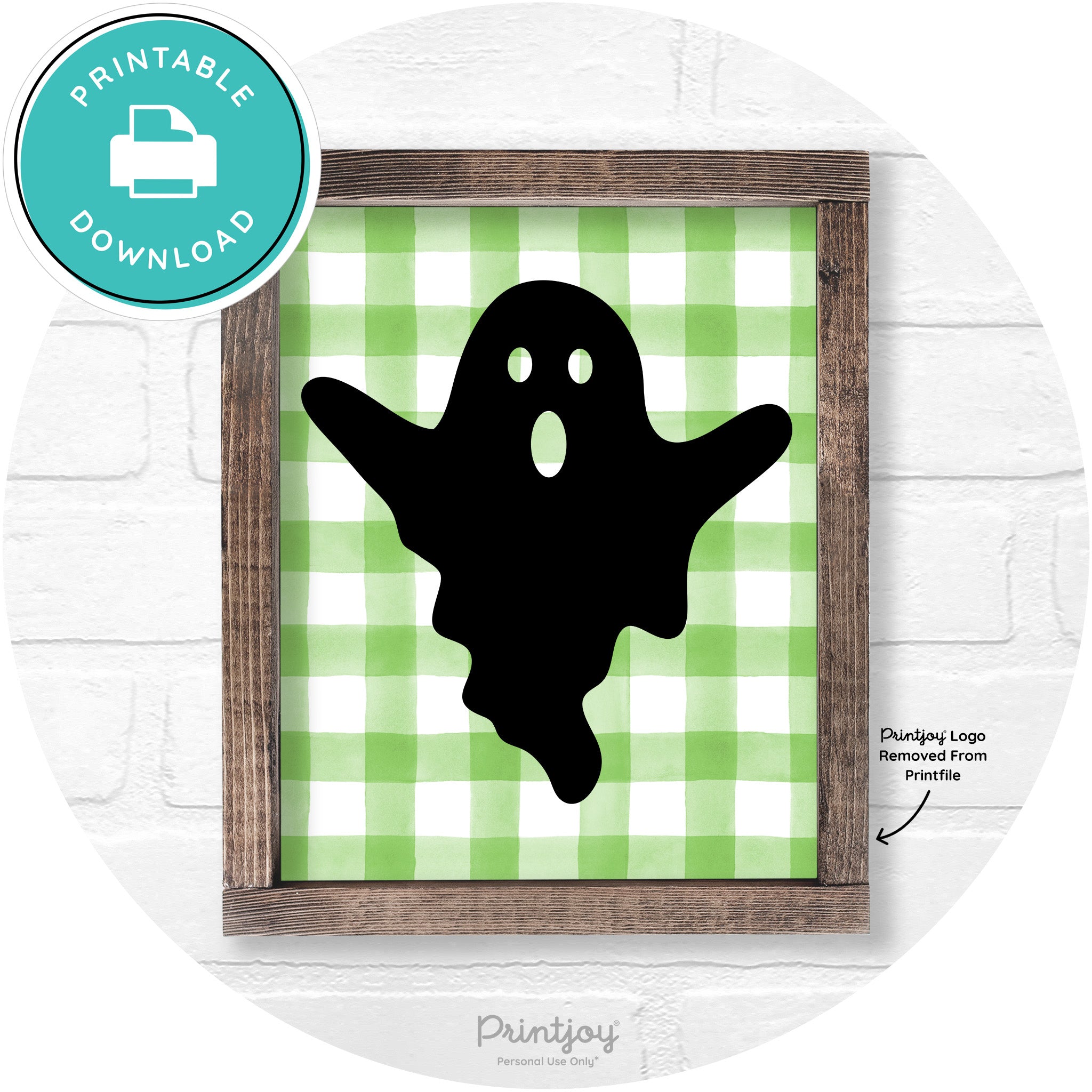 Halloween Cute Ghost Rustic Farmhouse Wall Art Free Printable
