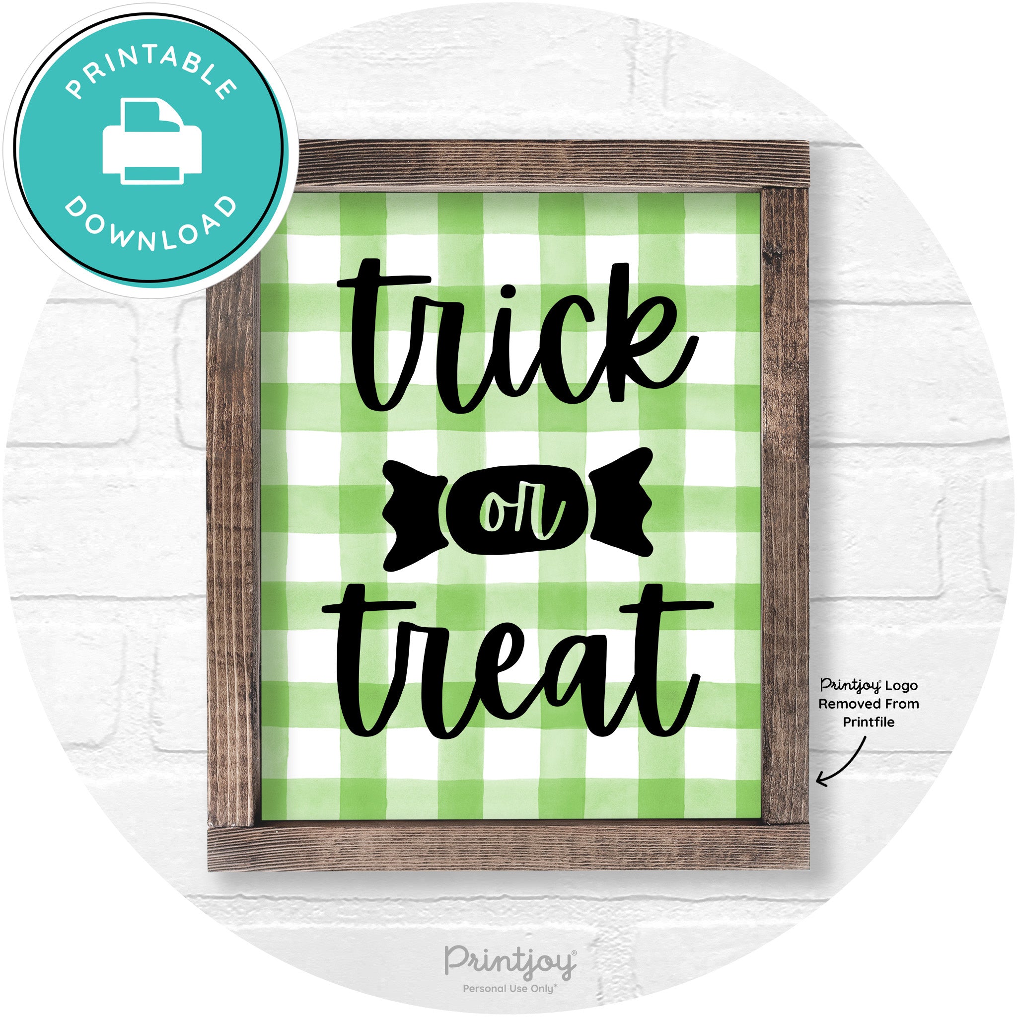 Trick Or Treat Halloween Rustic Farmhouse Wall Art Free Printable