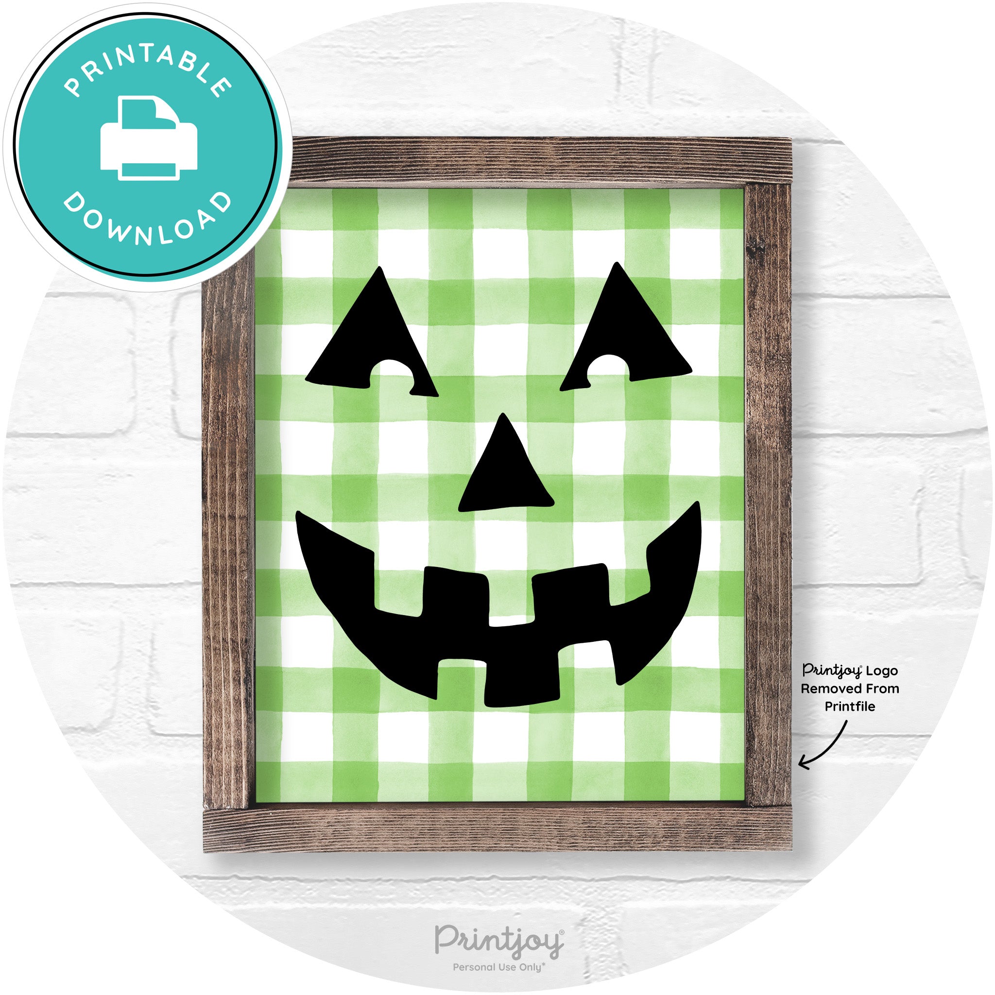 Jack O Lantern Halloween Rustic Farmhouse Wall Art Printable