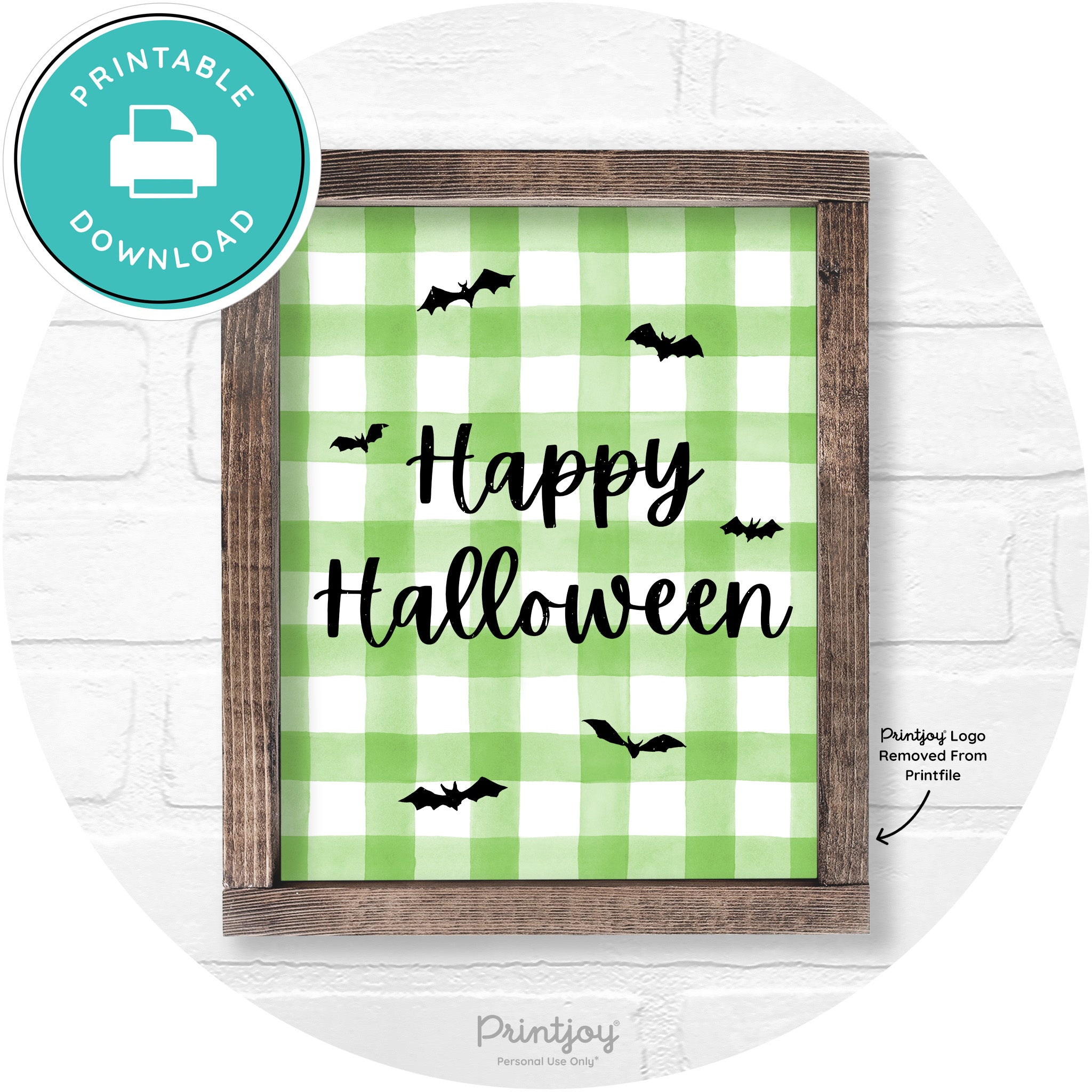 Happy Halloween Bats Rustic Farmhouse Wall Art Free Printable - Printjoy