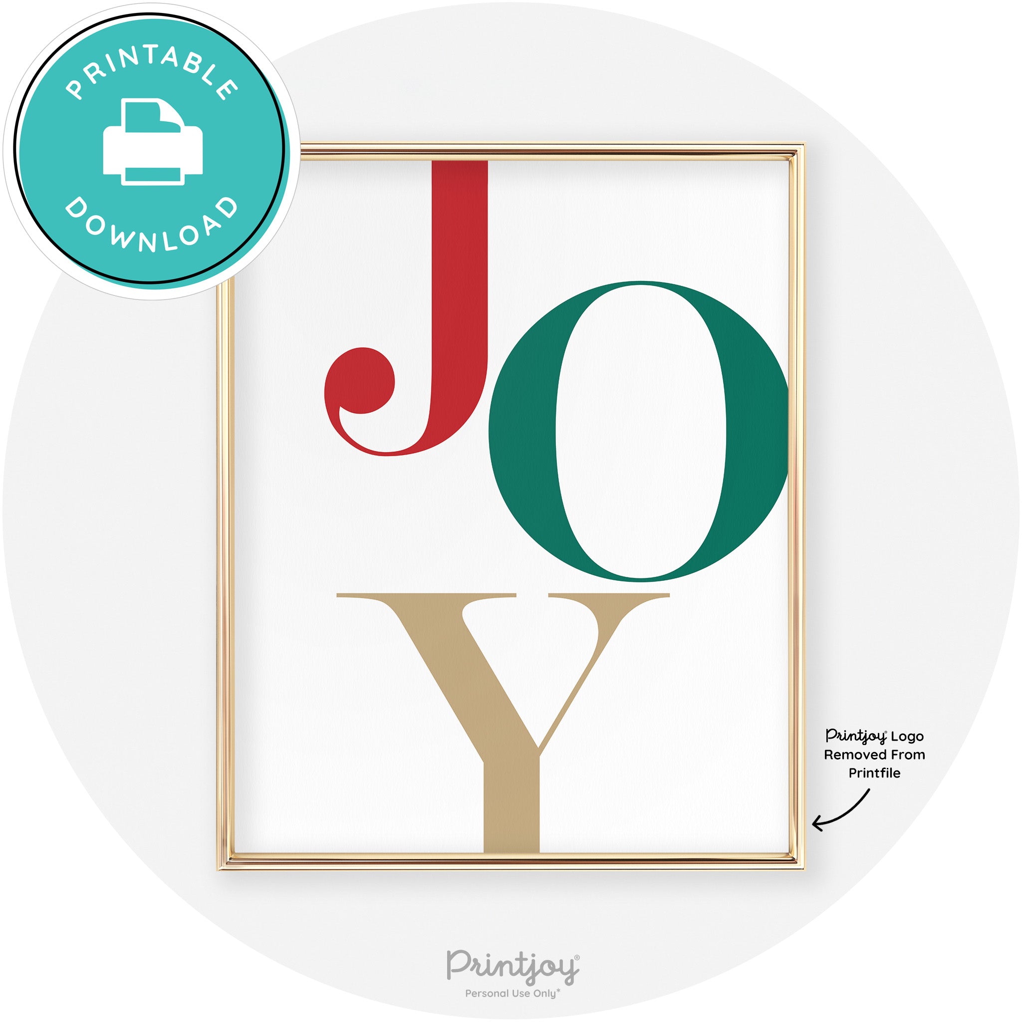 Joy Typography Cute Simple Modern Wall Art Decor Free Printable - Printjoy