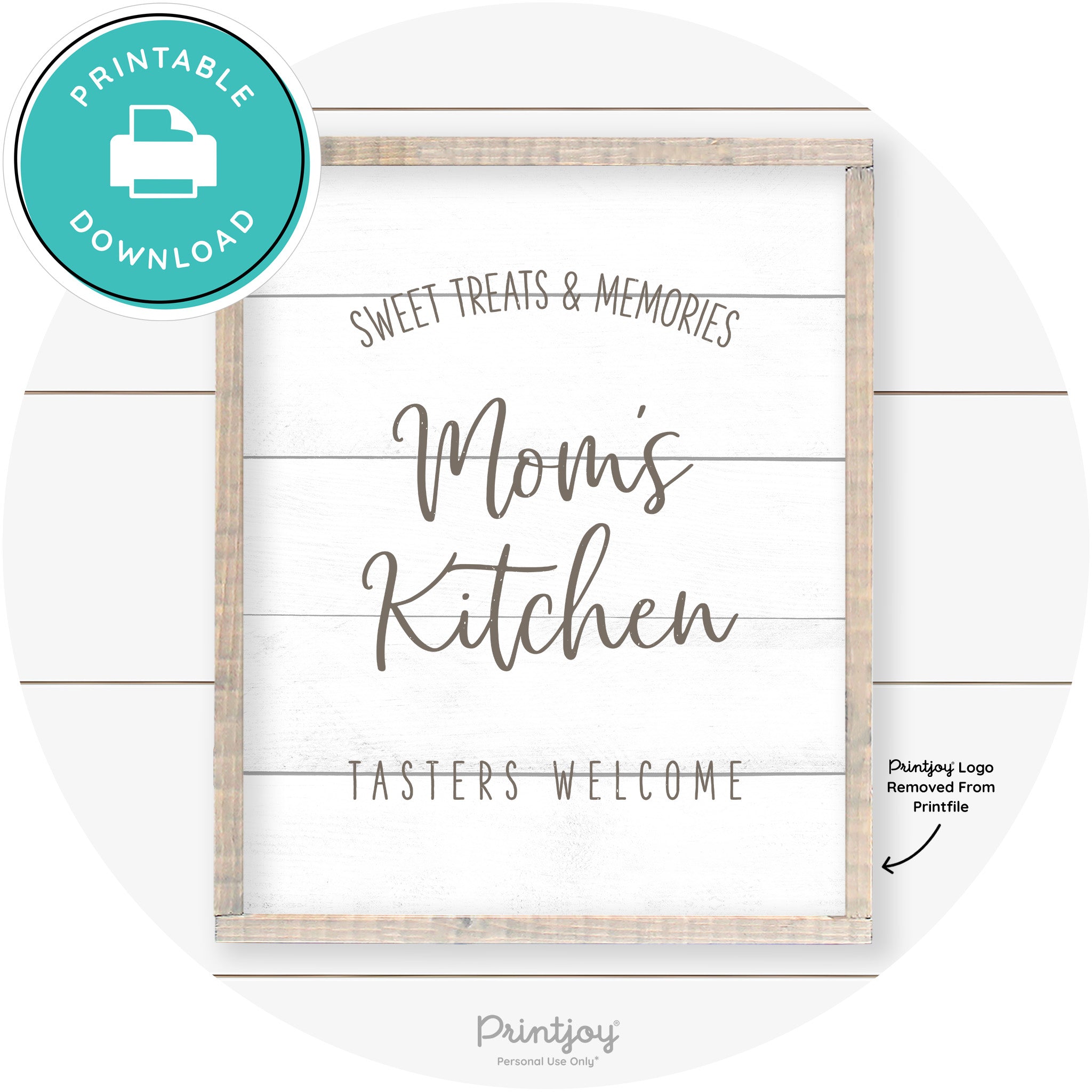 Mom's Kitchen Tasters Welcome Farmhouse Wall Art Free Printable