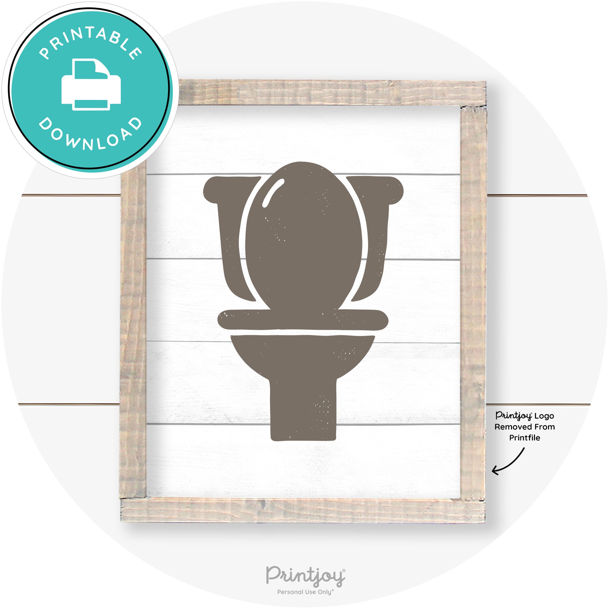 Toilet Seat Bathroom Sign Farmhouse Wall Art Decor Free Printable
