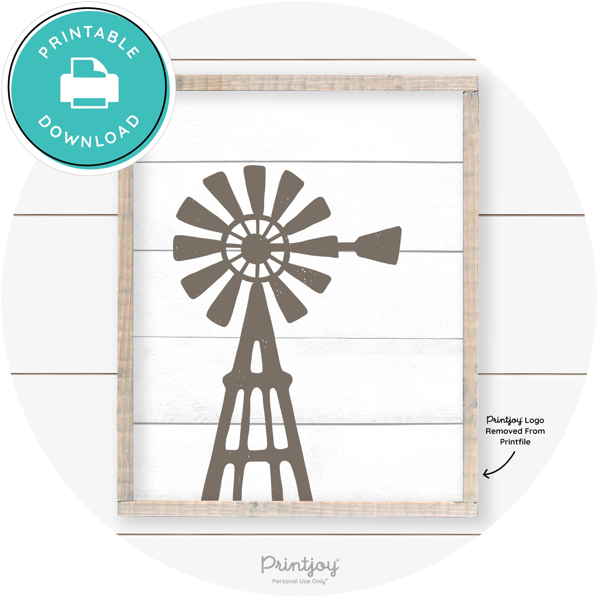 Windmill Rustic Farmhouse Living Room Wall Art Decor Free Printable
