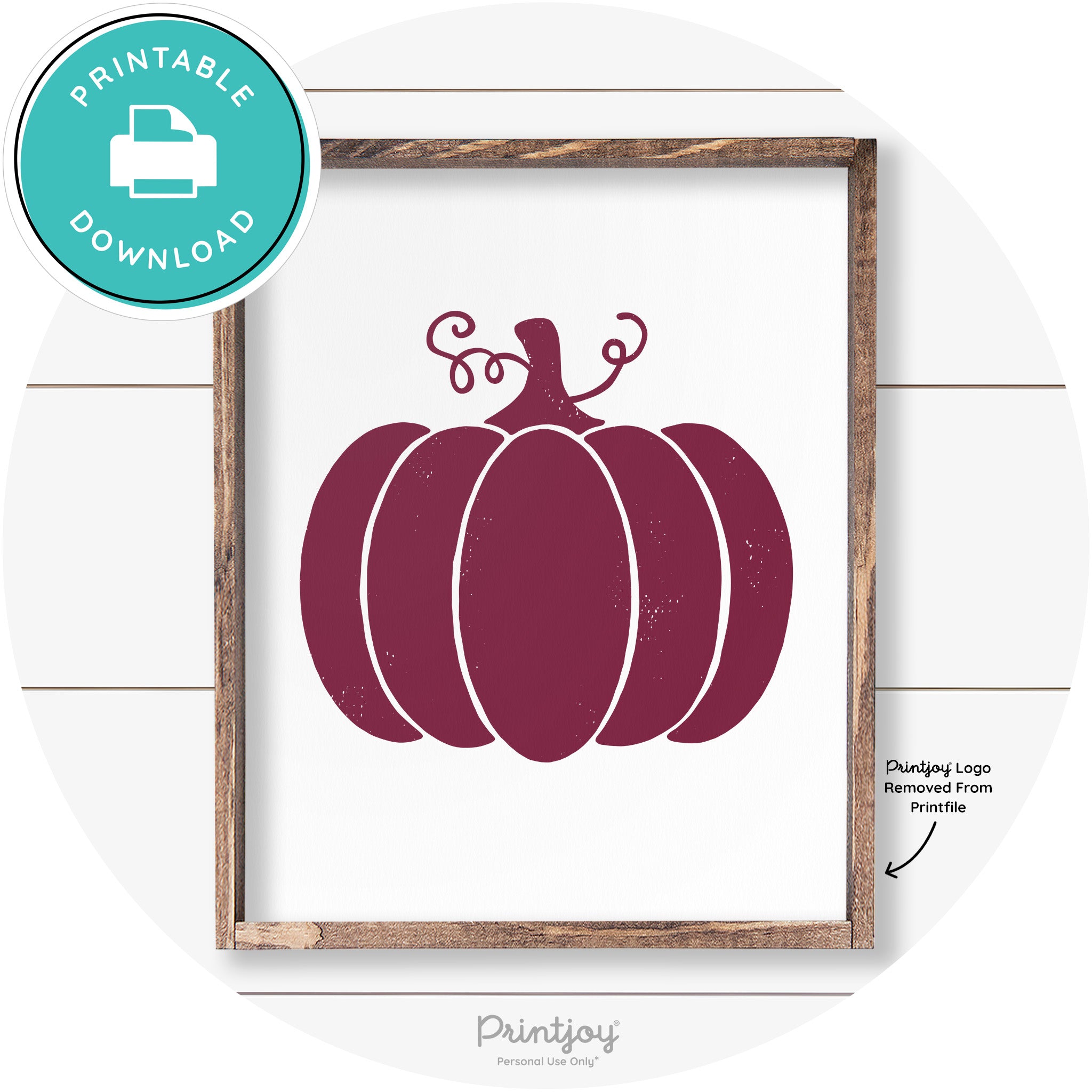 Pumpkin Thanksgiving Cute Farmhouse Wall Art Decor Free Printable - Printjoy