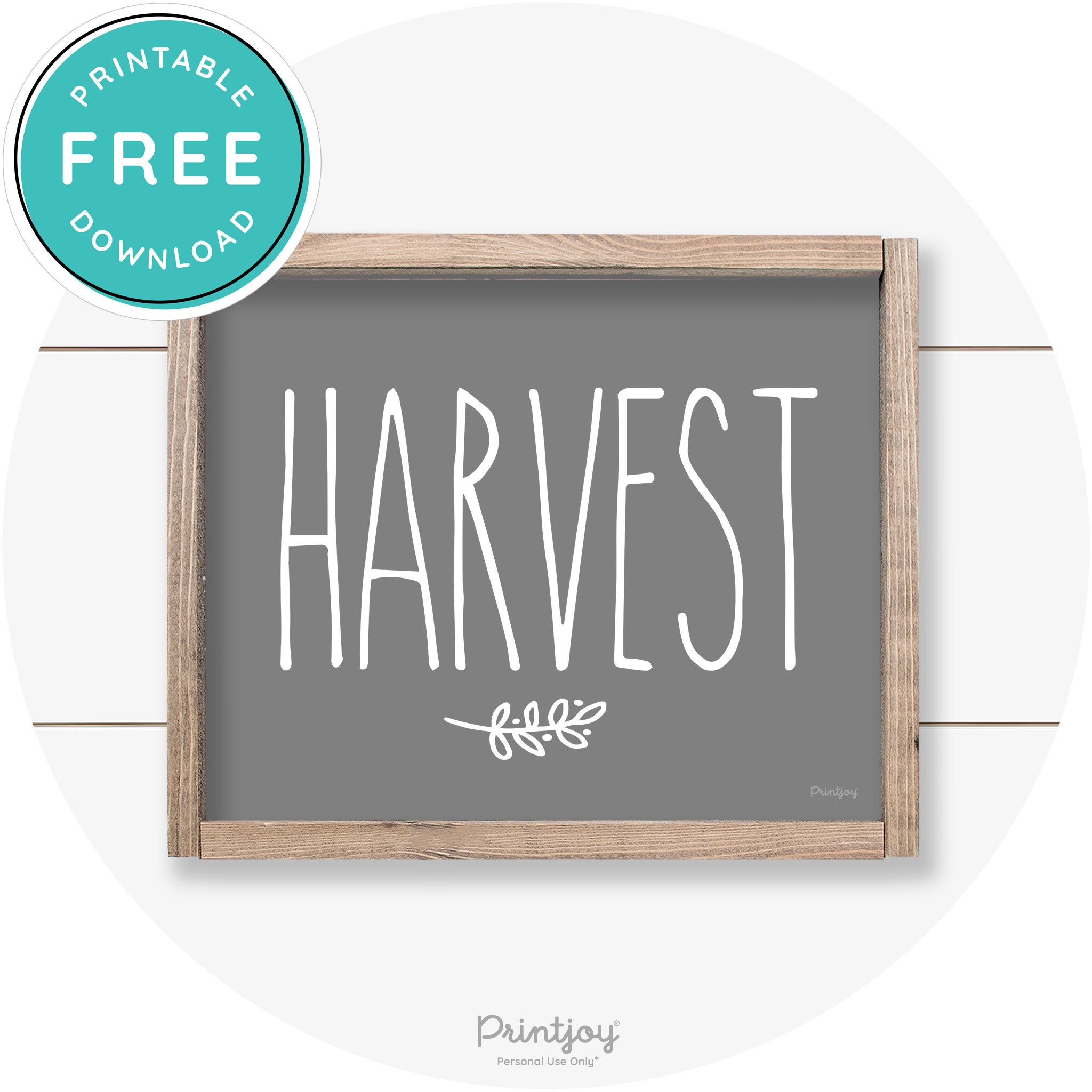Fall Harvest Tall Letting Cute Farmhouse Wall Art Printable