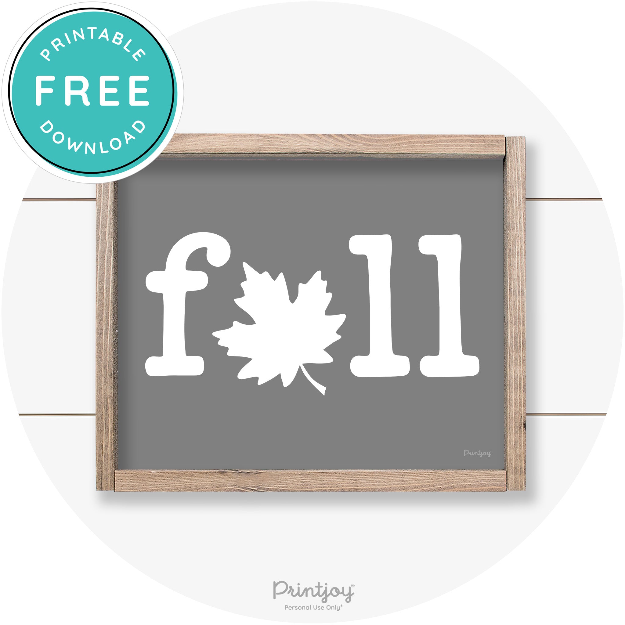 Fall Maple Leaf Cute Modern Farmhouse Wall Art Free Printable