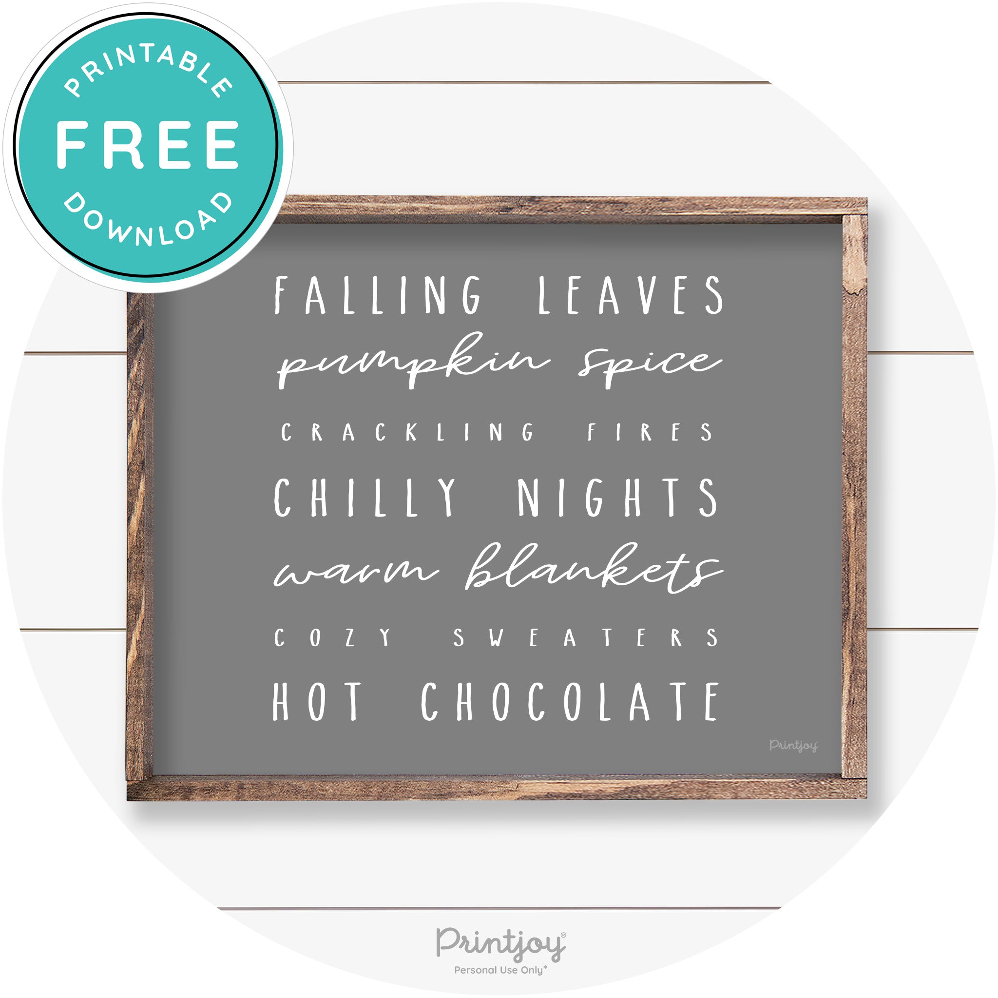 Fall Favorite Things Cute Farmhouse Autumn Wall Art Free Printable