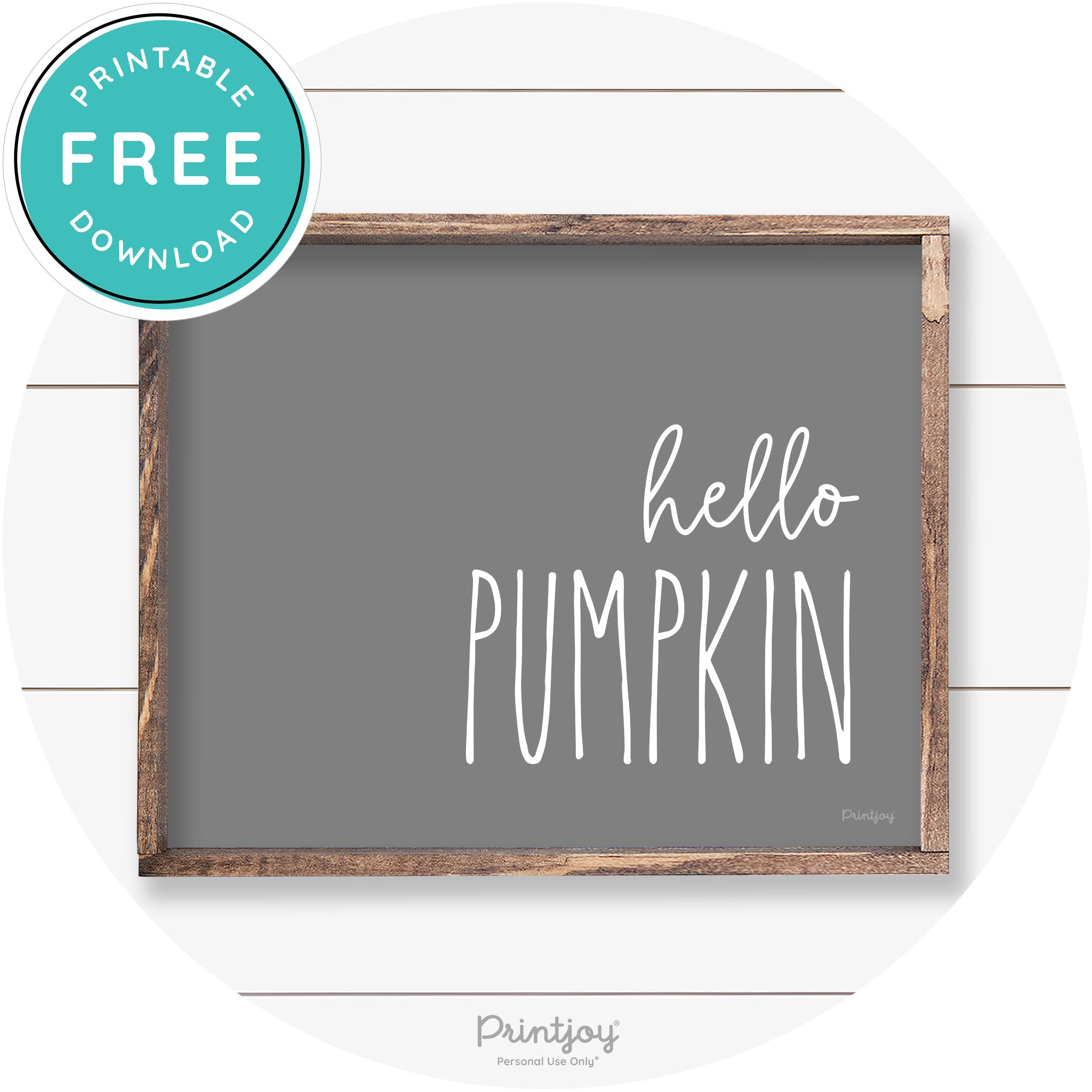 Hello Pumpkin Cute Fun Simple Farmhouse Wall Art Free Printable