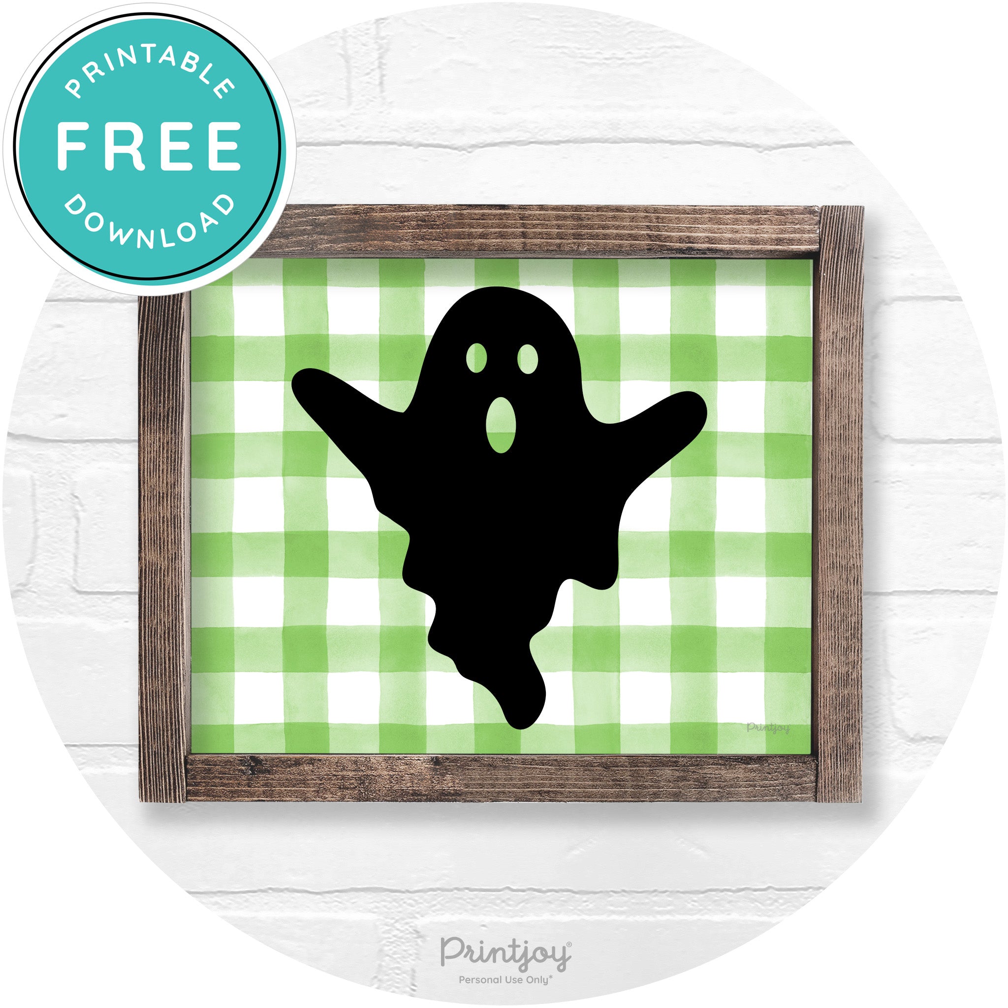 Halloween Cute Ghost Rustic Farmhouse Wall Art Free Printable