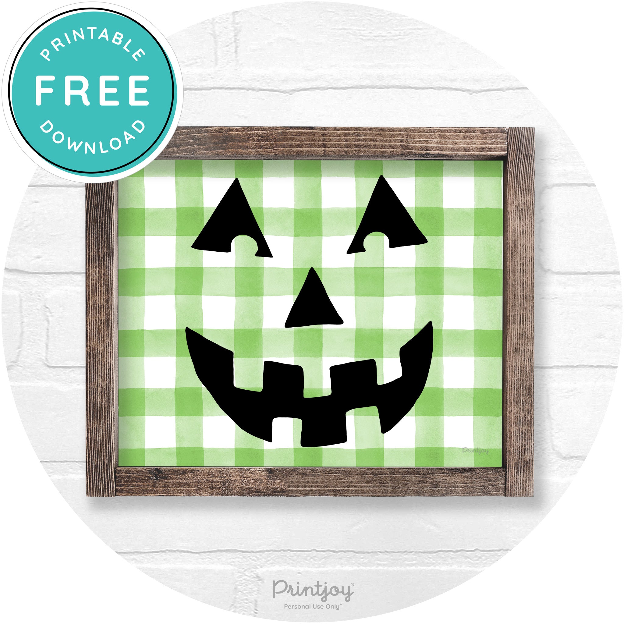 Jack O Lantern Halloween Rustic Farmhouse Wall Art Printable