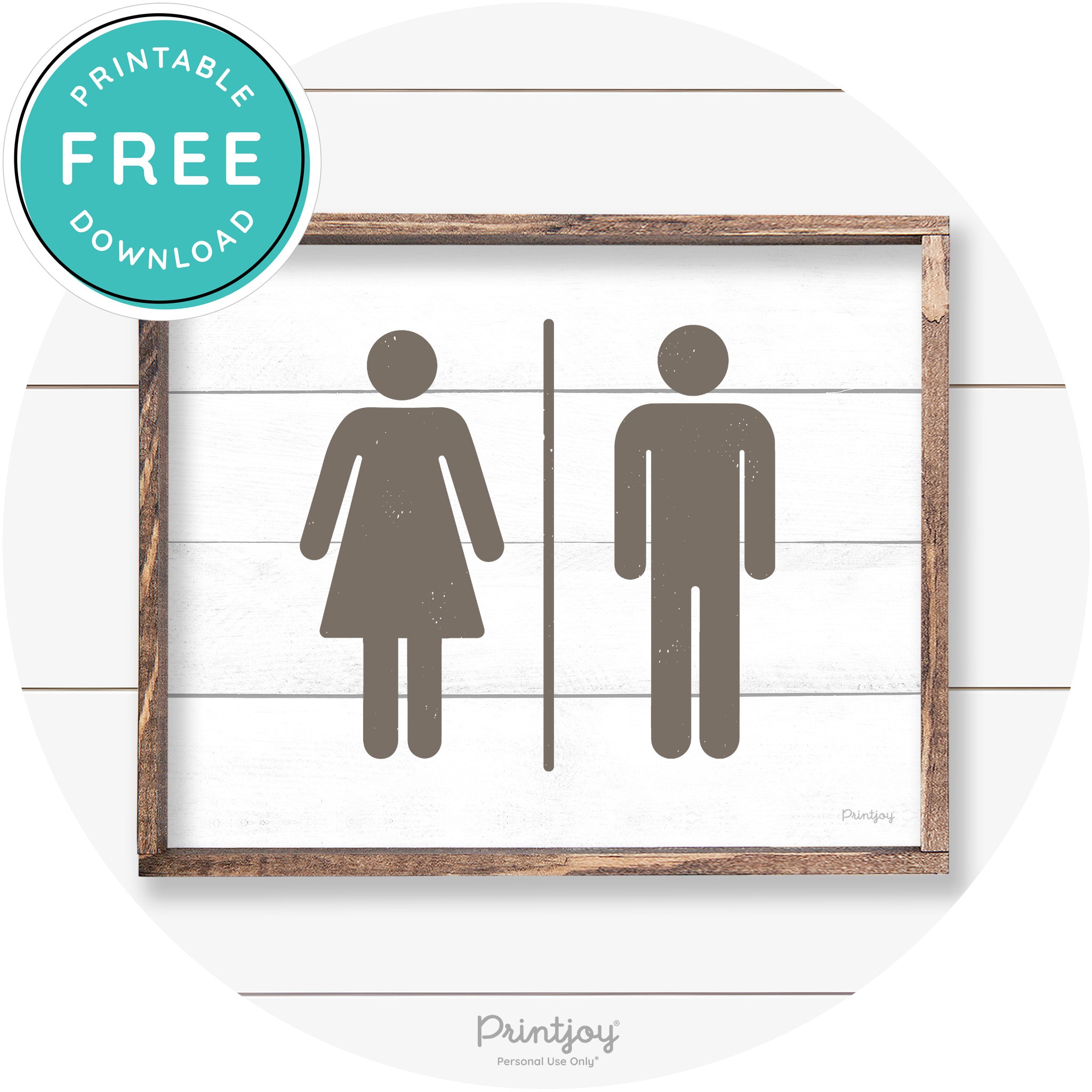 Restroom Sign Womens Mens Bathroom Farmhouse Art Free Printable