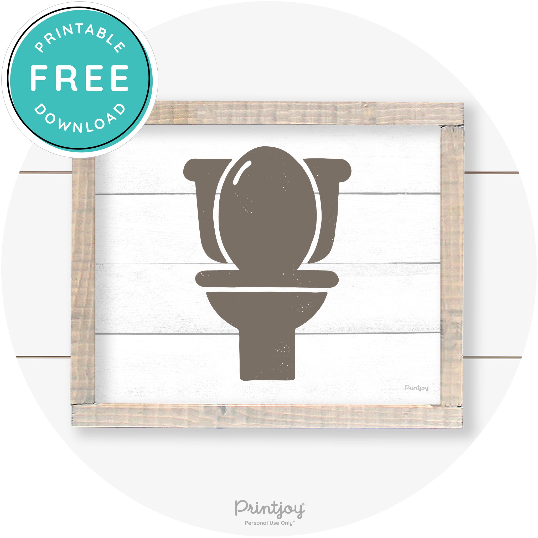 Toilet Seat Bathroom Sign Farmhouse Wall Art Decor Free Printable