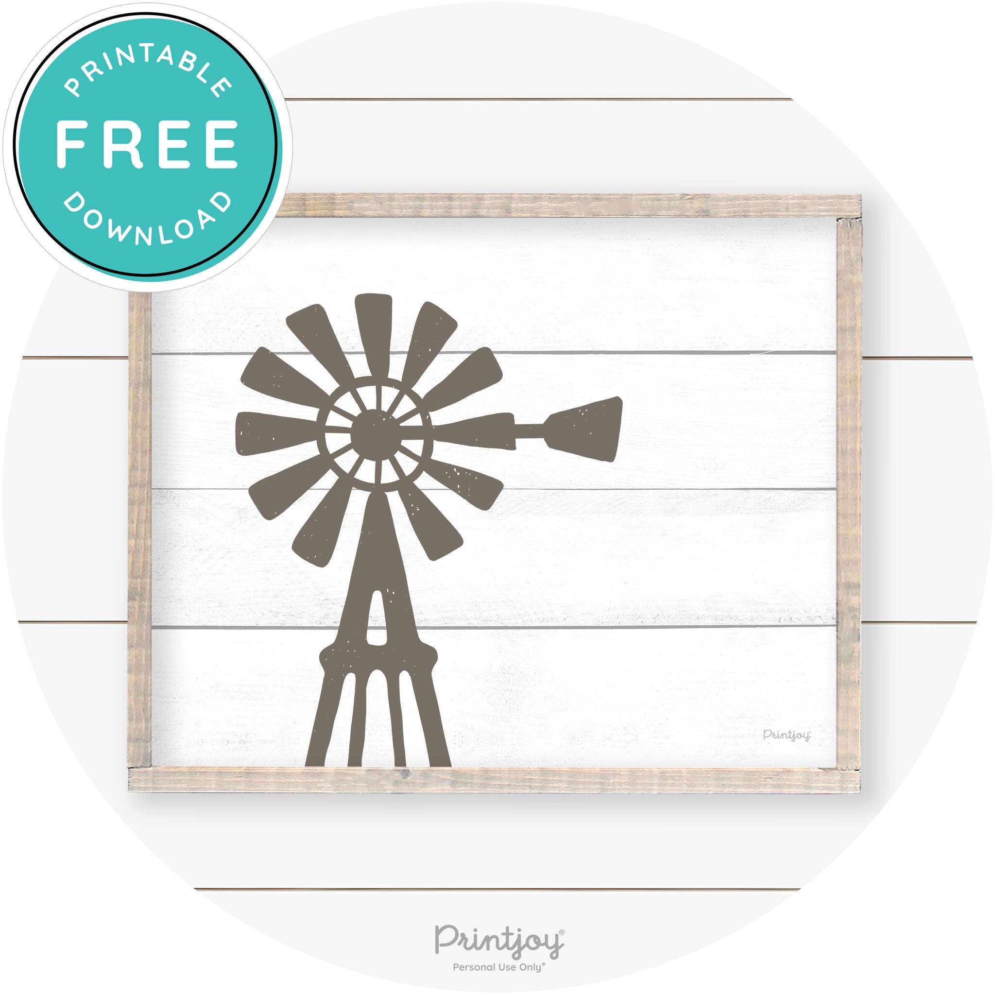 Windmill Rustic Farmhouse Living Room Wall Art Decor Free Printable