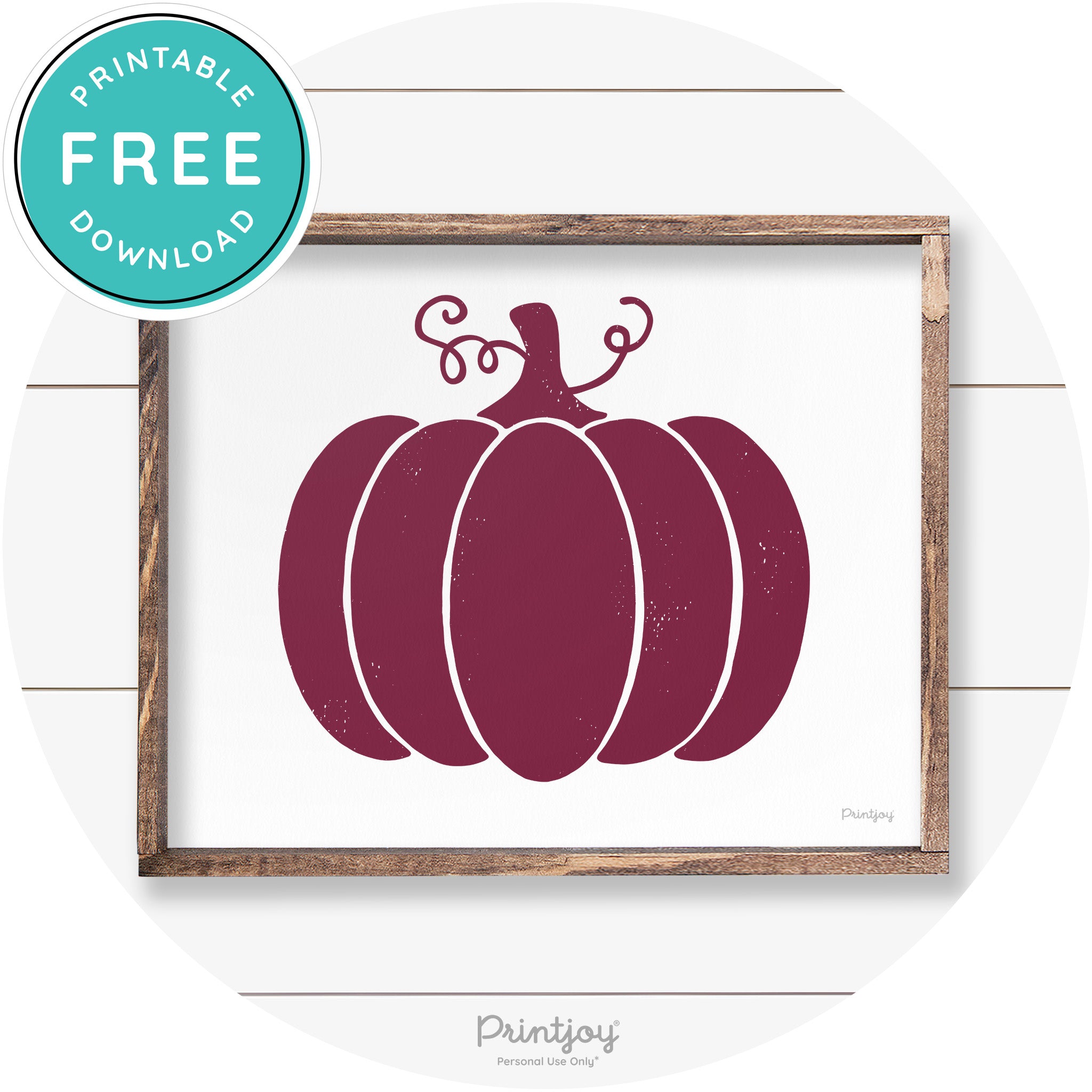 Pumpkin Thanksgiving Cute Farmhouse Wall Art Decor Free Printable - Printjoy