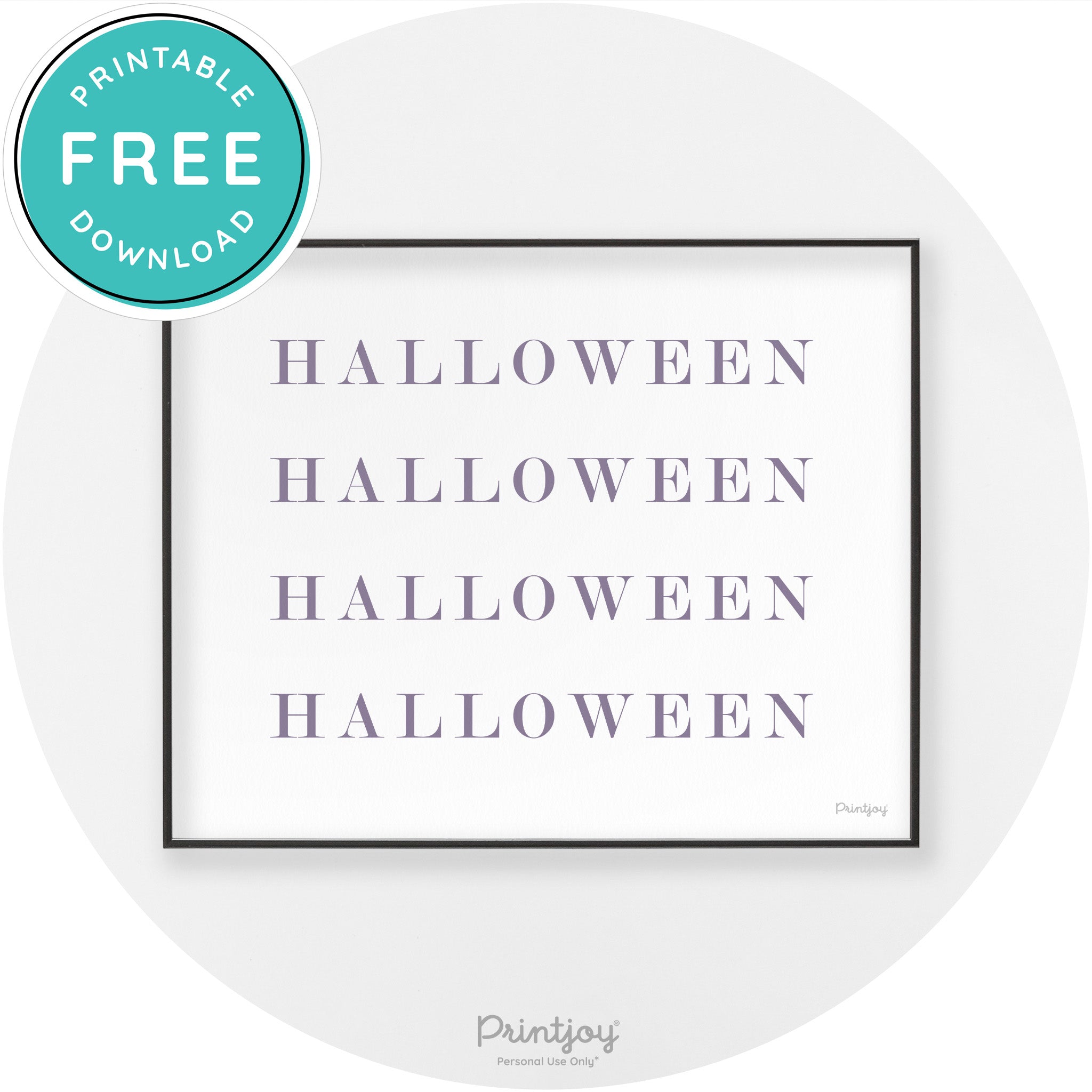 Halloween Cute Pattern Modern Chic Wall Art Decor Printable