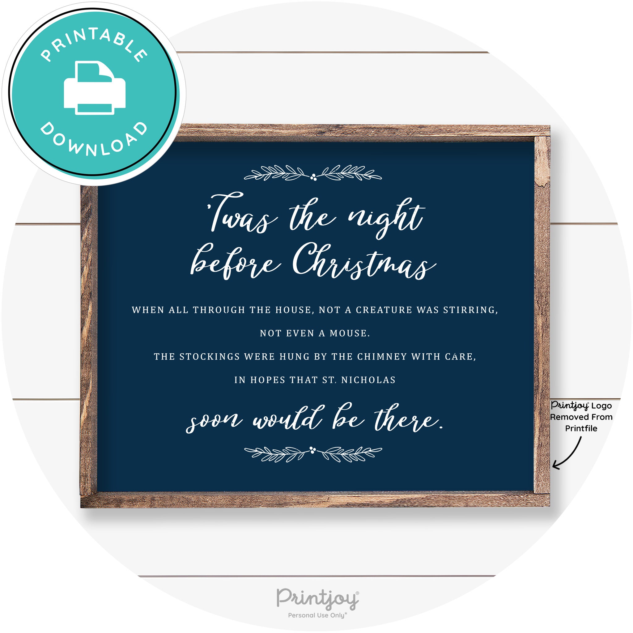 'Twas The Night Before Christmas Farmhouse Wall Art Free Printable