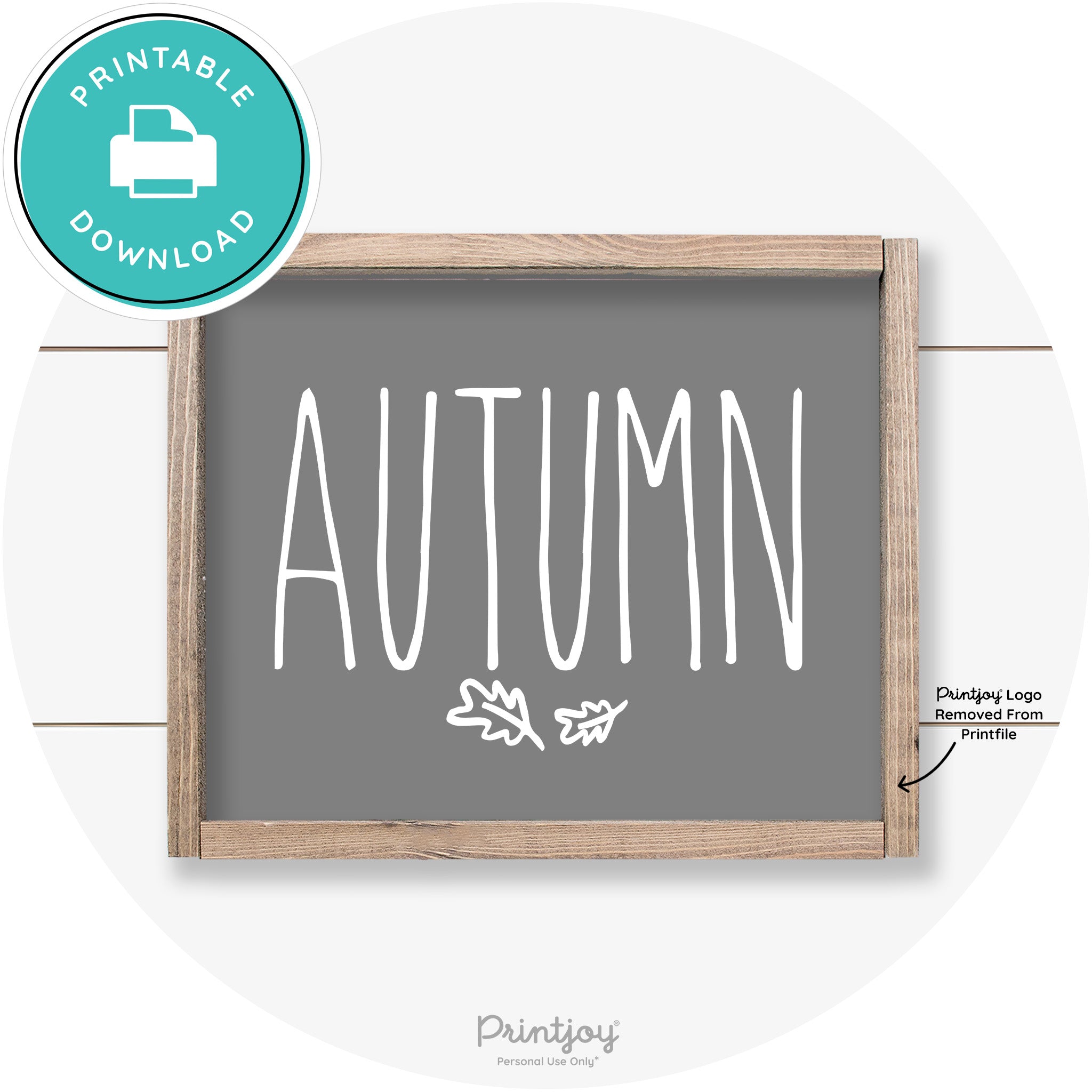 Autumn Leaves Cute Farmhouse Wall Art Decor Free Printable
