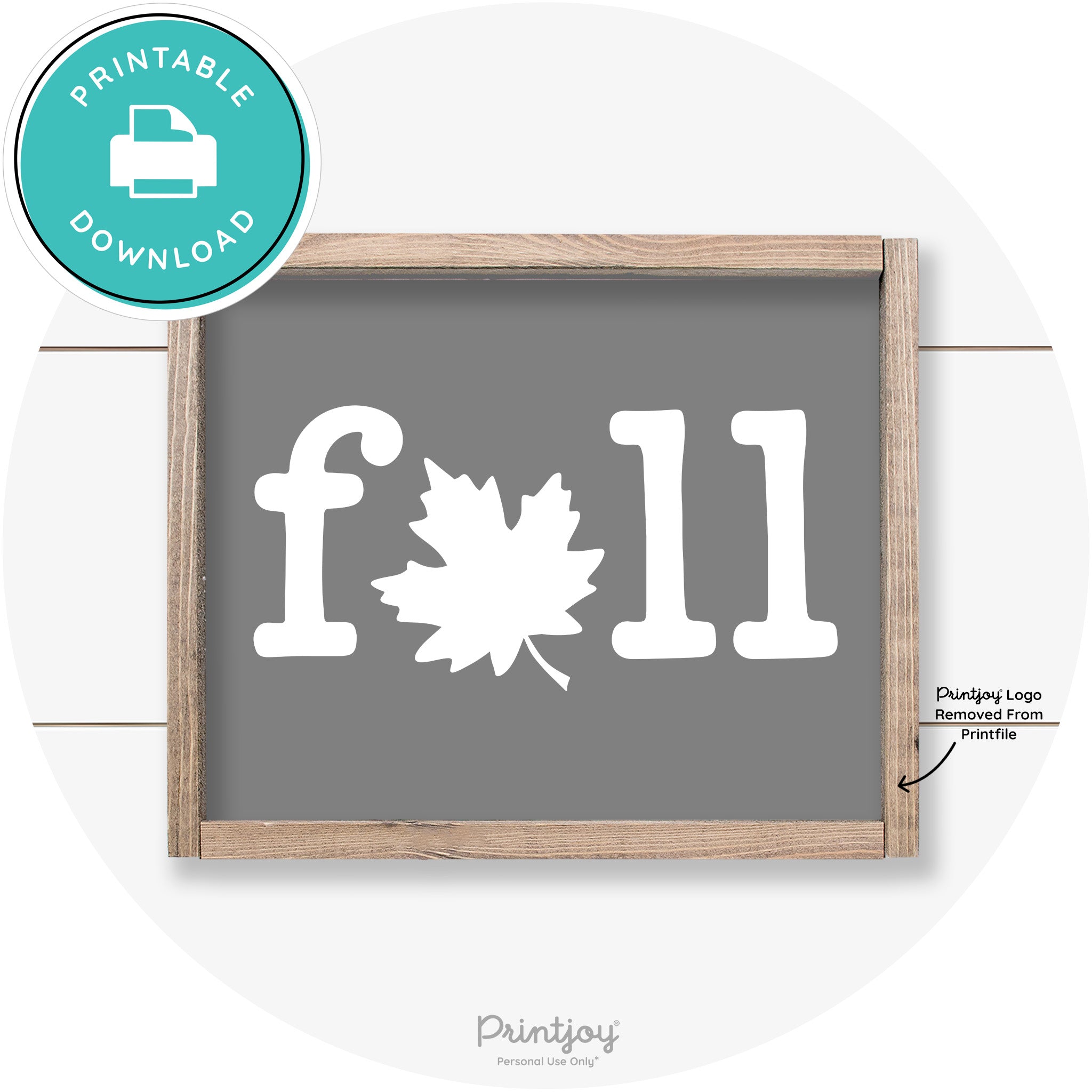 Fall Maple Leaf Cute Modern Farmhouse Wall Art Free Printable