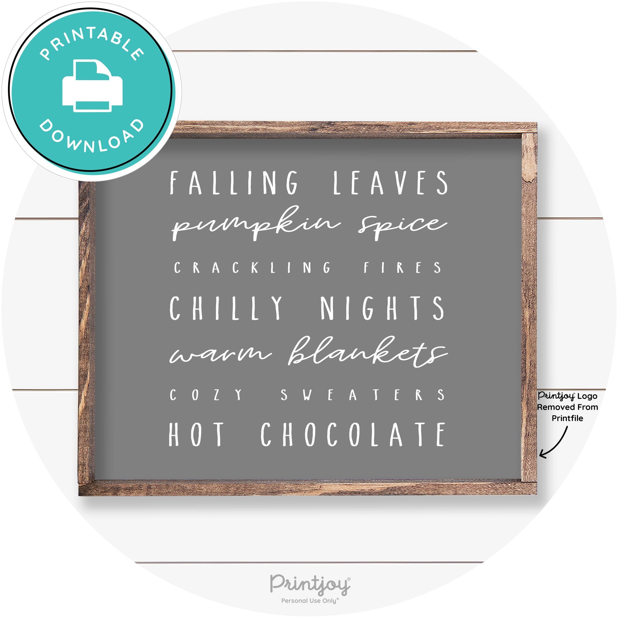 Fall Favorite Things Cute Farmhouse Autumn Wall Art Free Printable