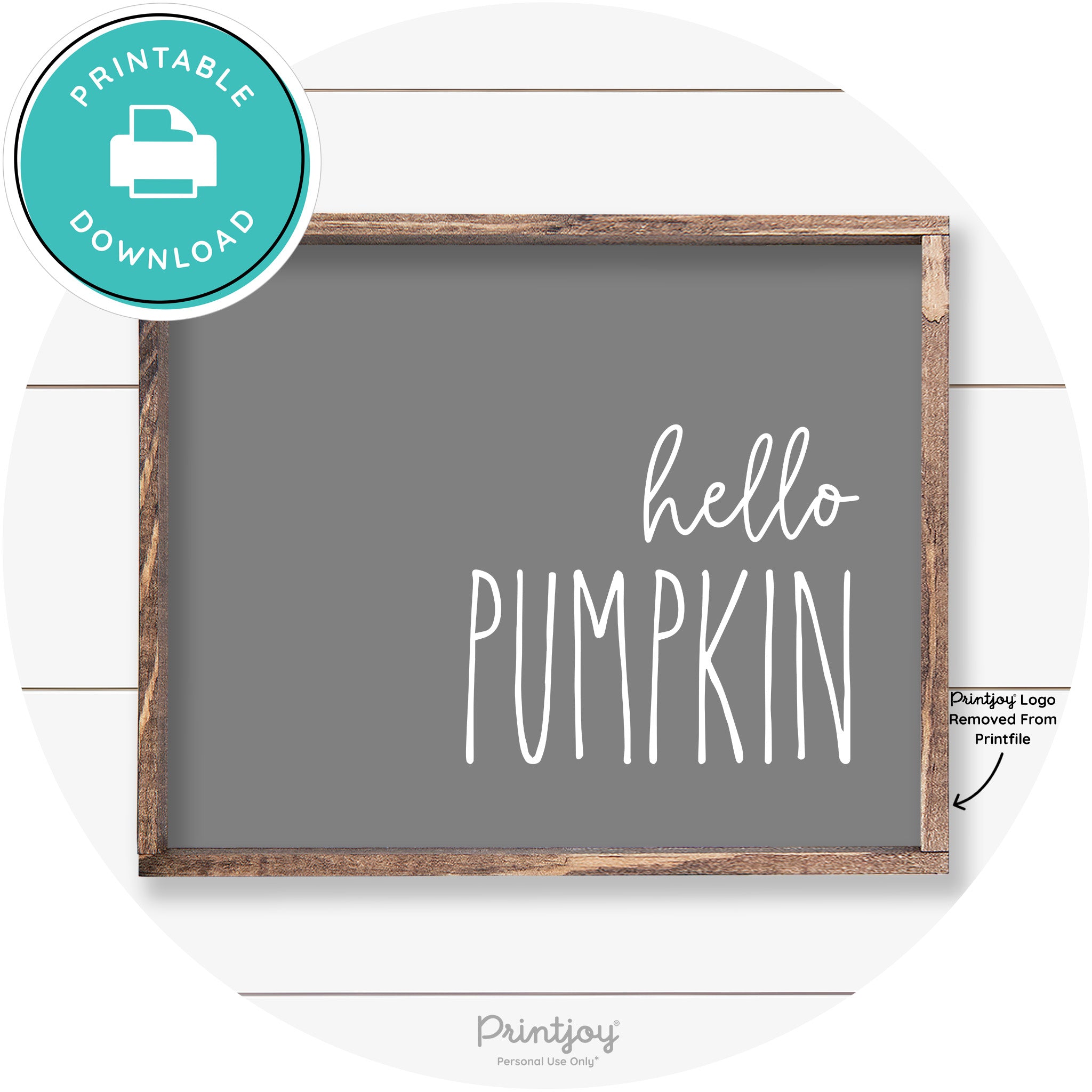 Hello Pumpkin Cute Fun Simple Farmhouse Wall Art Free Printable