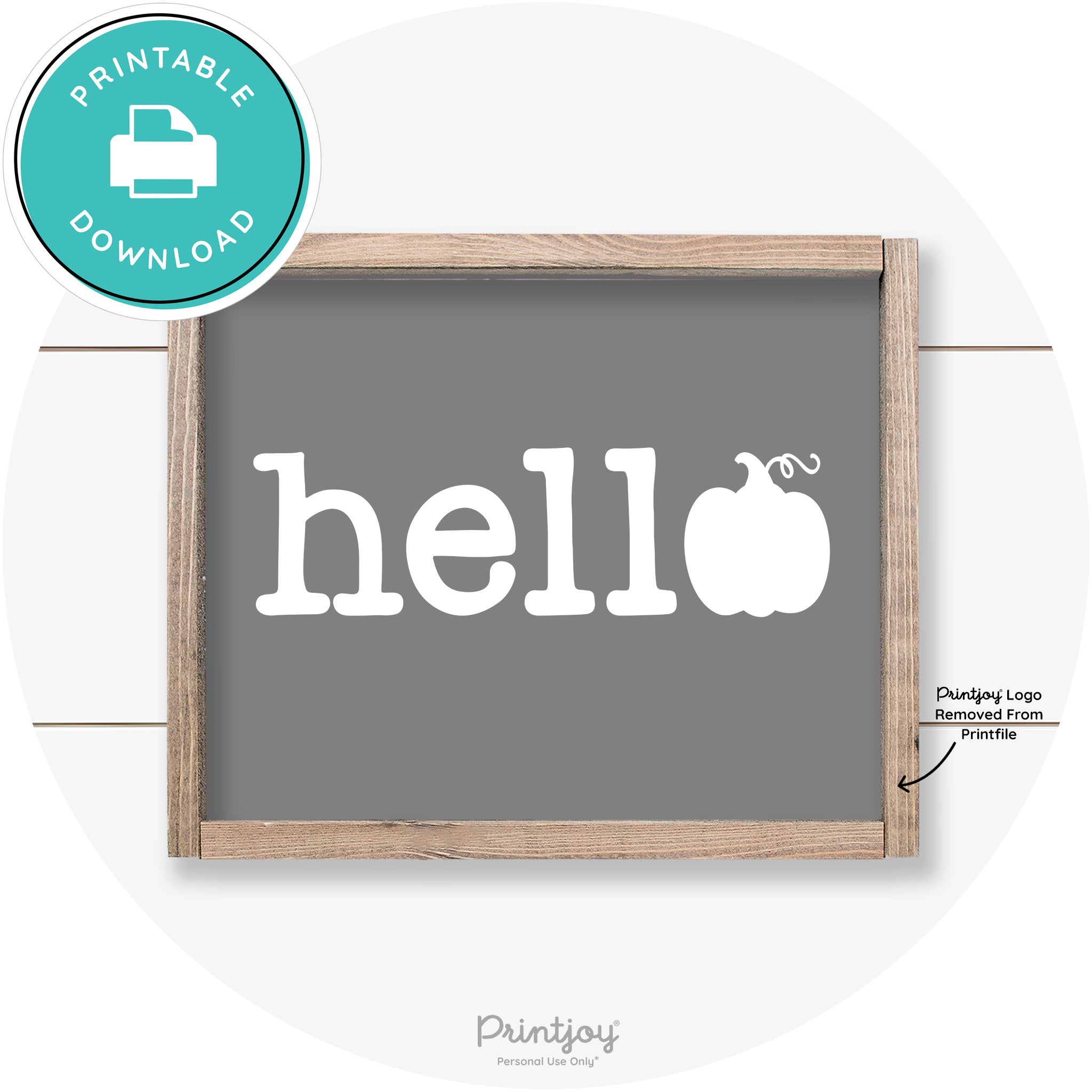 Hello Pumpkin Fall Autumn Cute Farmhouse Wall Art Free Printable