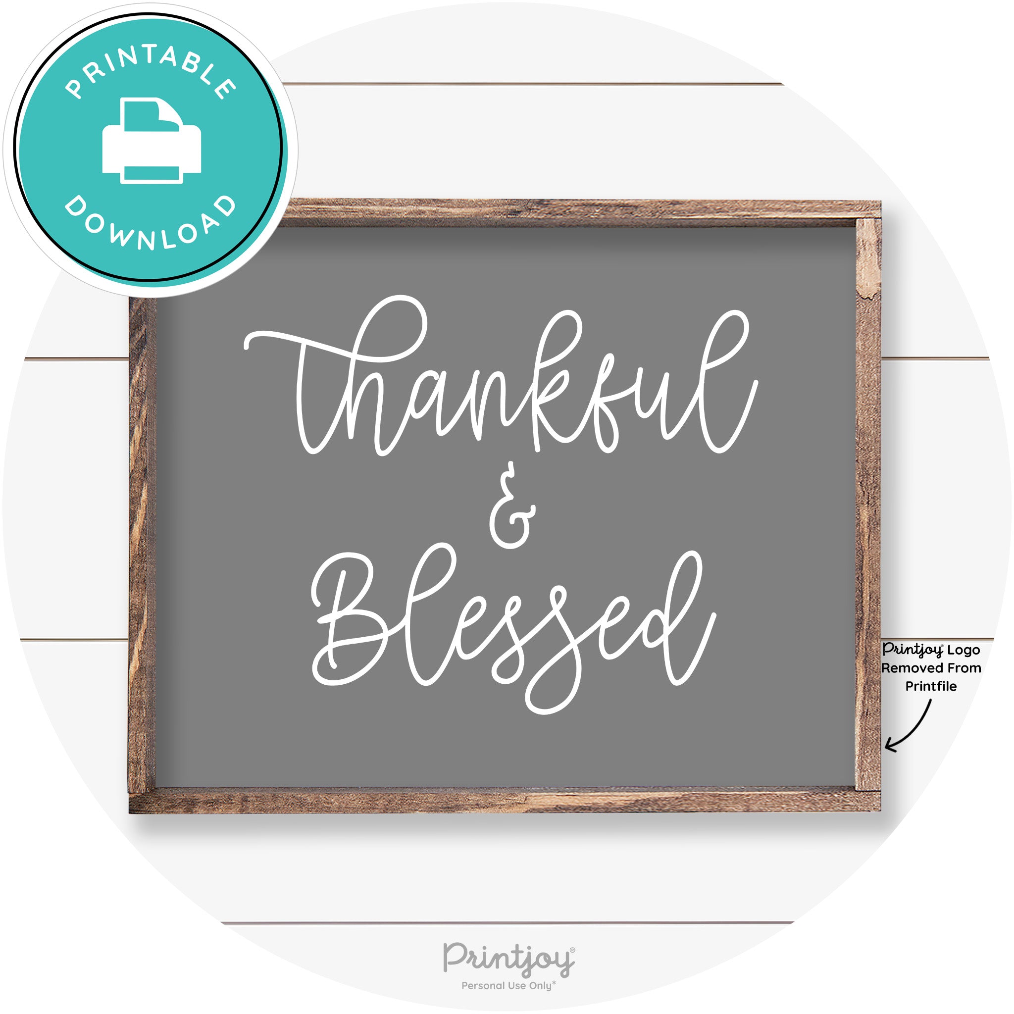 Thankful And Blessed Thanksgiving Farmhouse Wall Art Free Printable